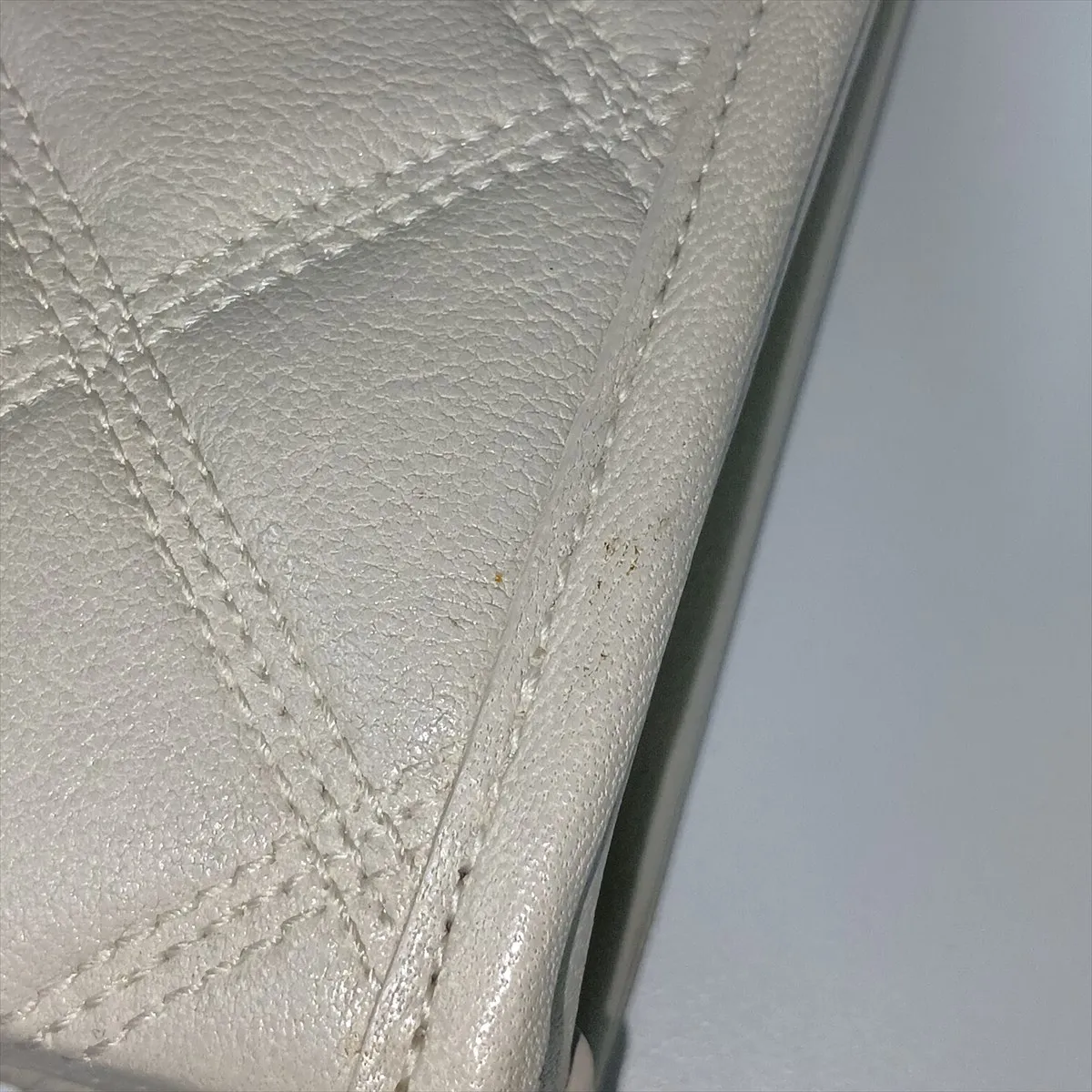 579607 Leather Chain Shoulder Bag, White — view 14