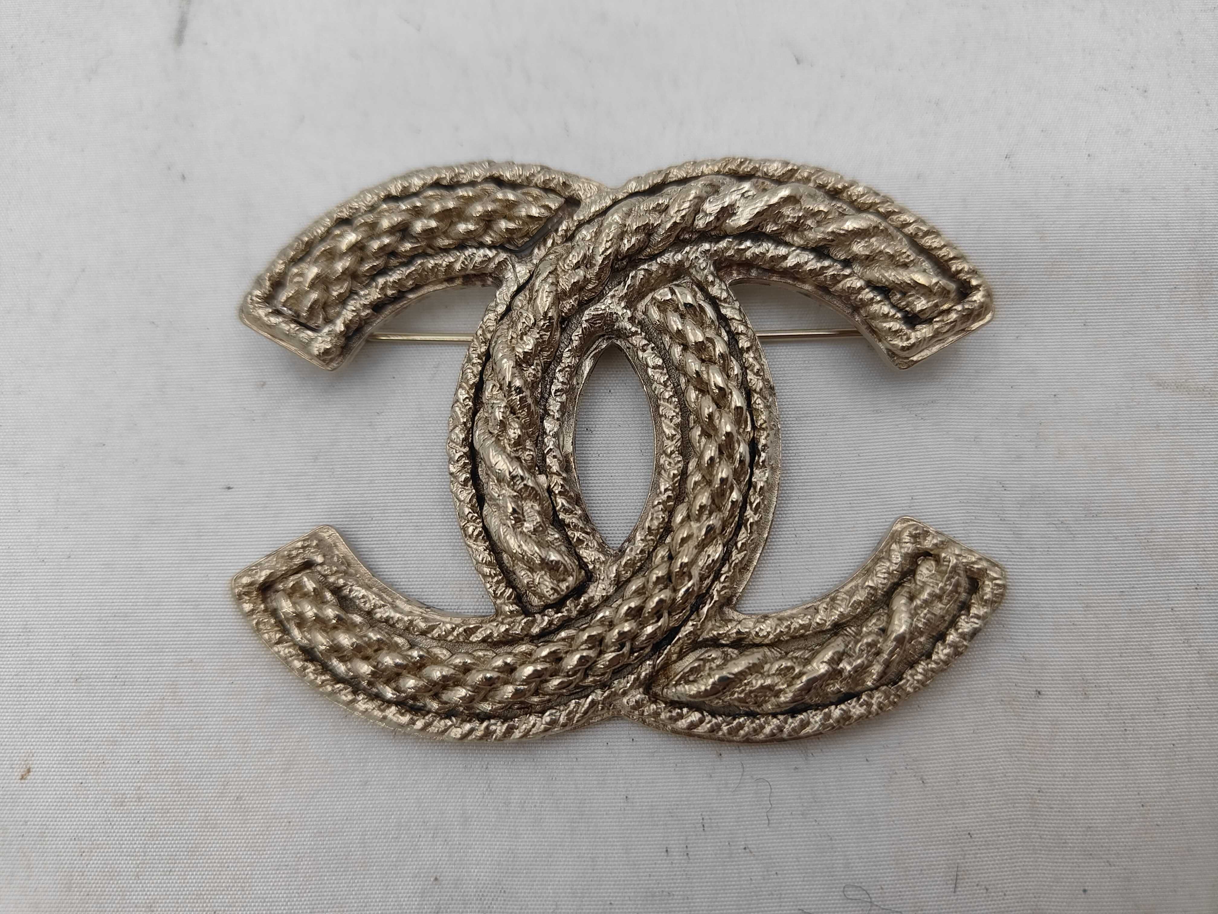 Brooch, Coco Mark, Large Size, Rope Motif, Gold, 12C Brooch