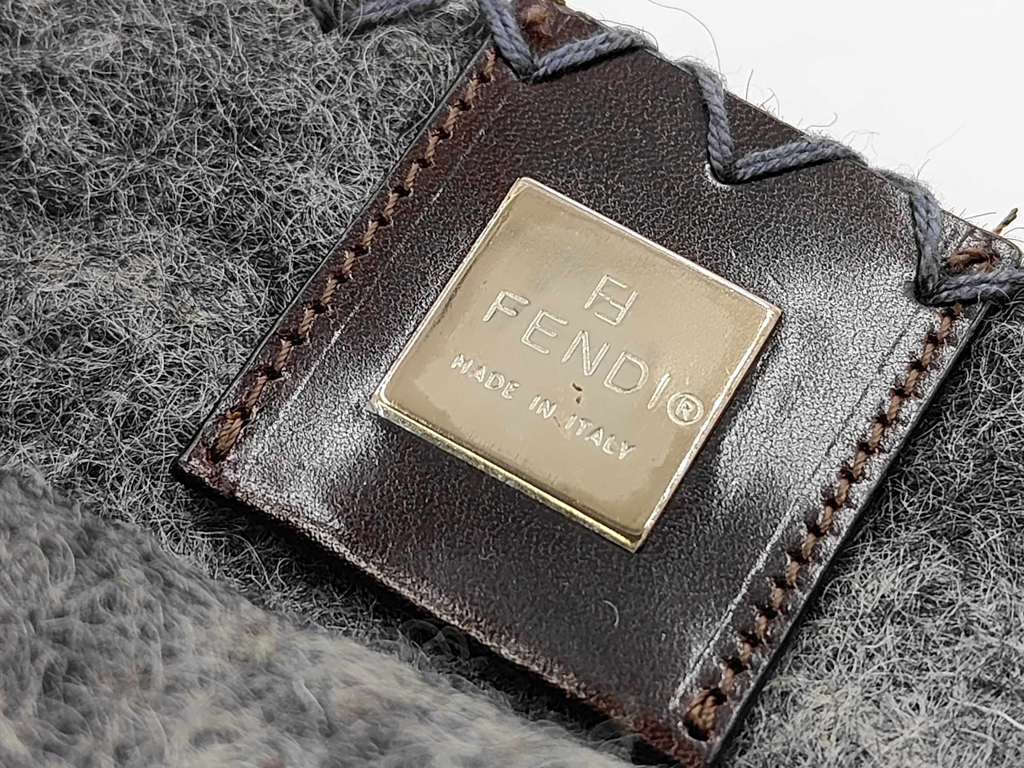 Mamma Baguette Bag Wool Grey Flower Handbag — view 9