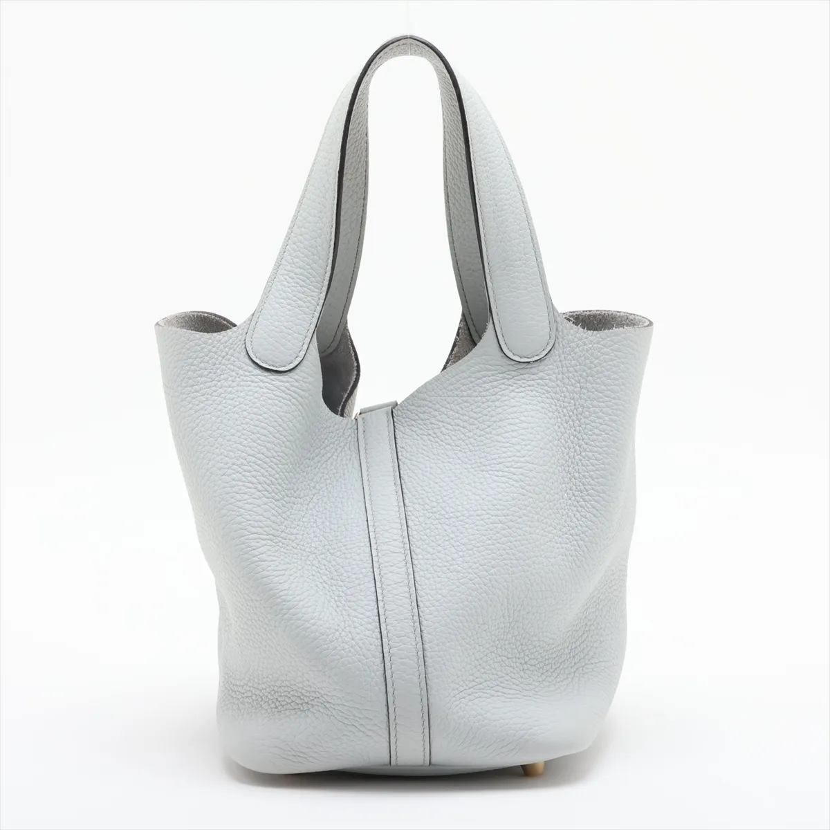 Picotin Lock 18 PM, Taurillon Clemence leather, Pale Blue, Gold hardware, Z: 2021, Key not included. — view 2