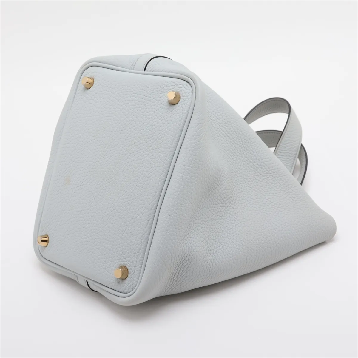 Picotin Lock 18 PM, Taurillon Clemence leather, Pale Blue, Gold hardware, Z: 2021, Key not included. — view 3