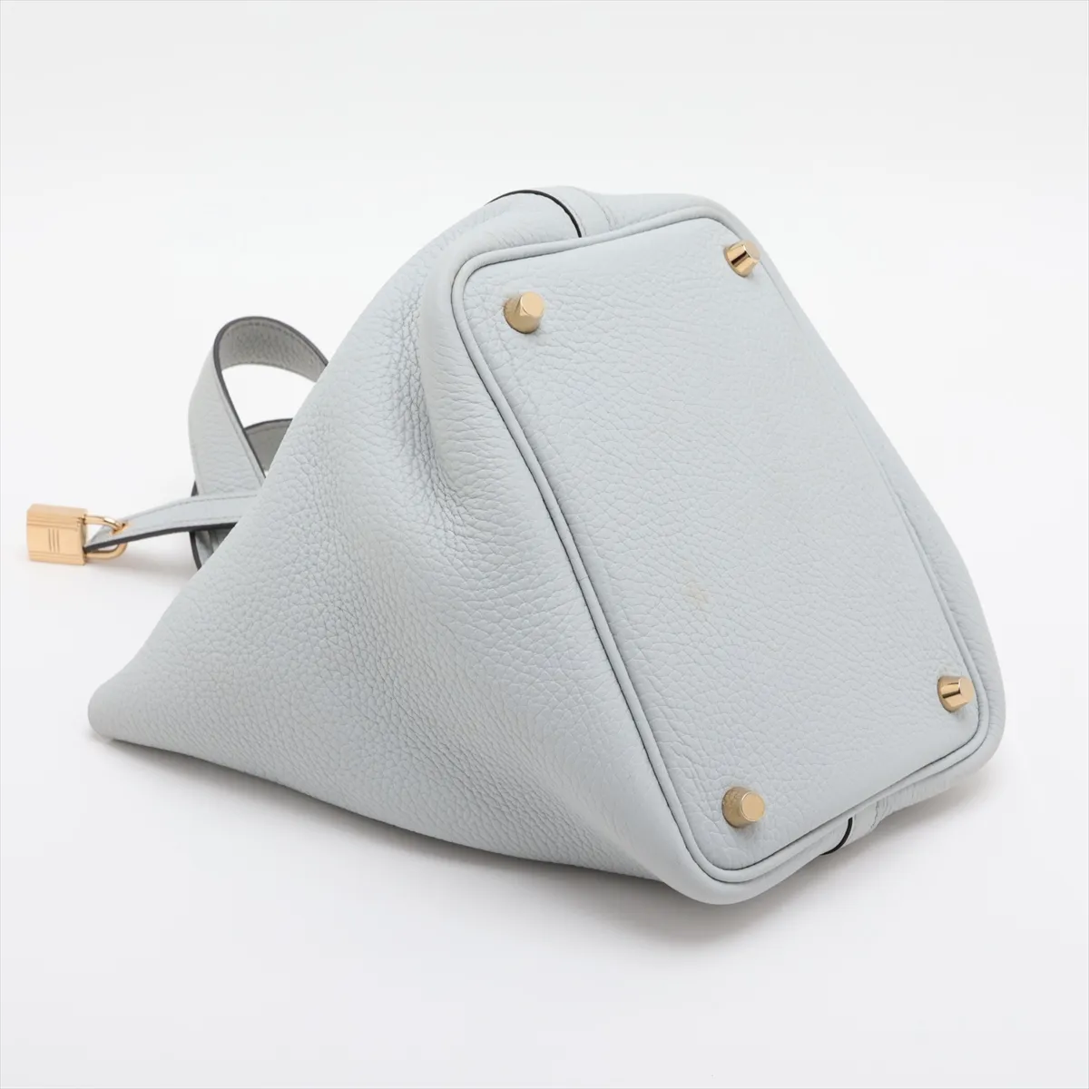 Picotin Lock 18 PM, Taurillon Clemence leather, Pale Blue, Gold hardware, Z: 2021, Key not included. — view 4