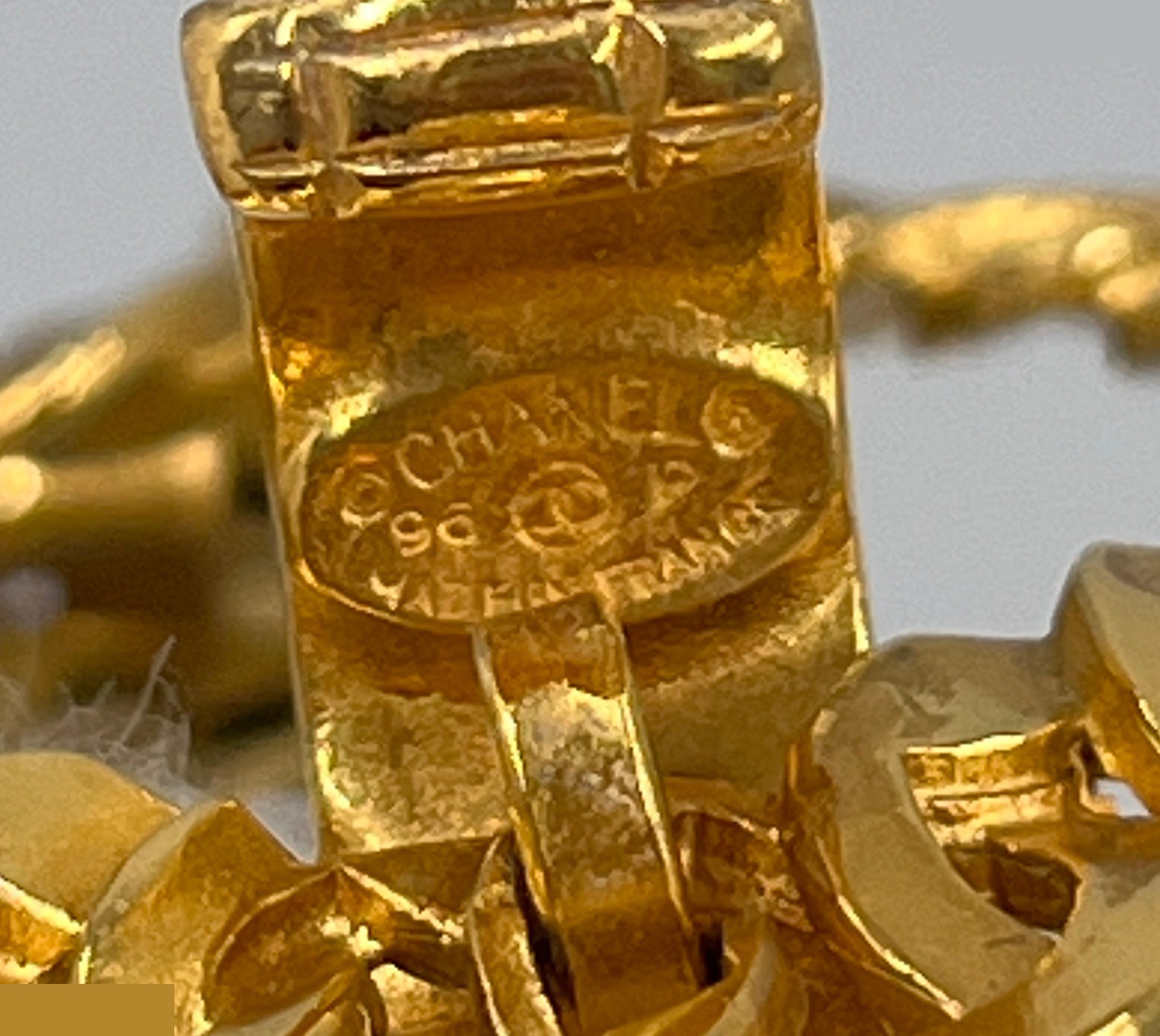 Round Coco Mark Gold Earrings — view 4