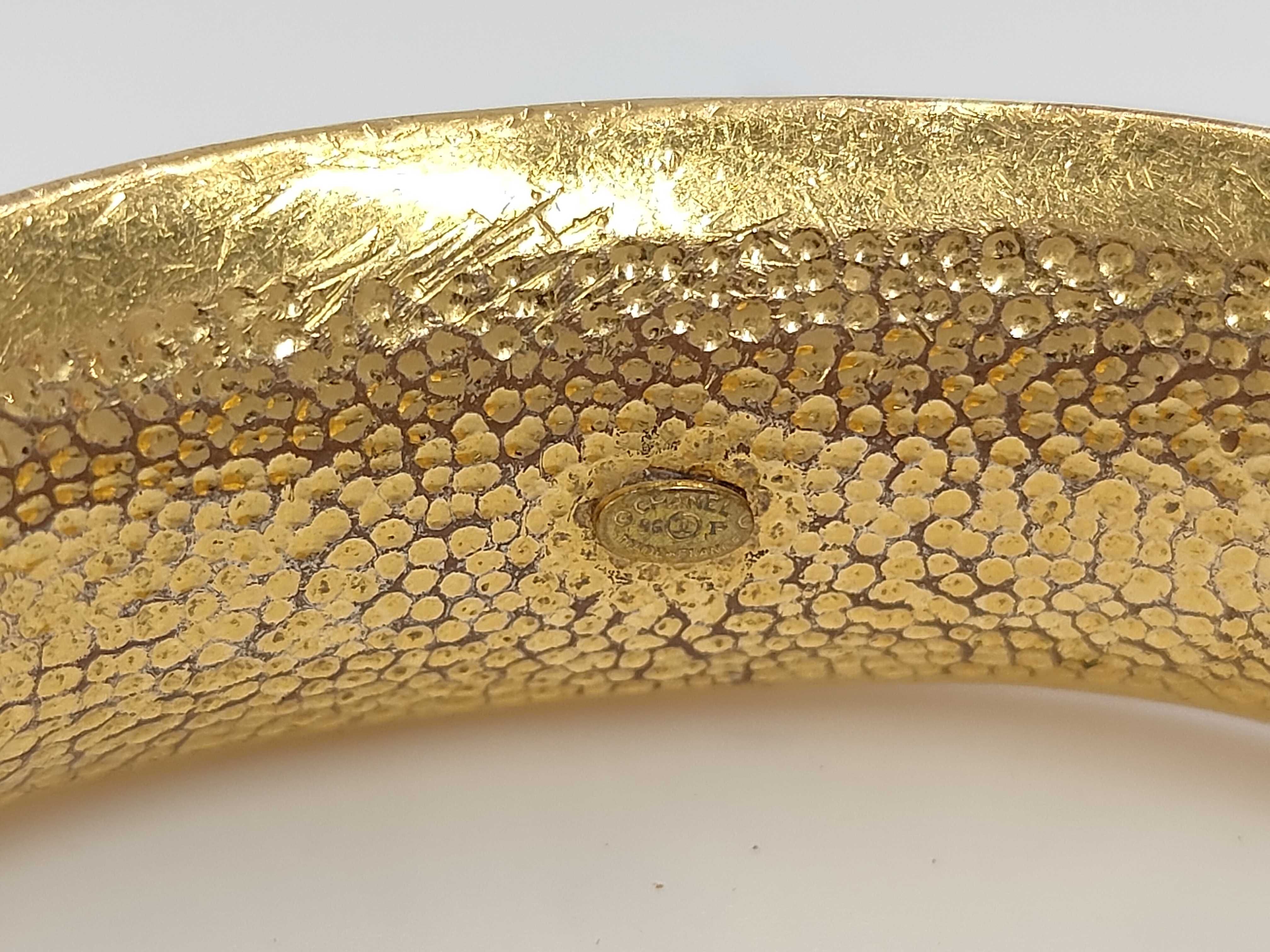 logo bangle, gold bracelet/bangle — view 2