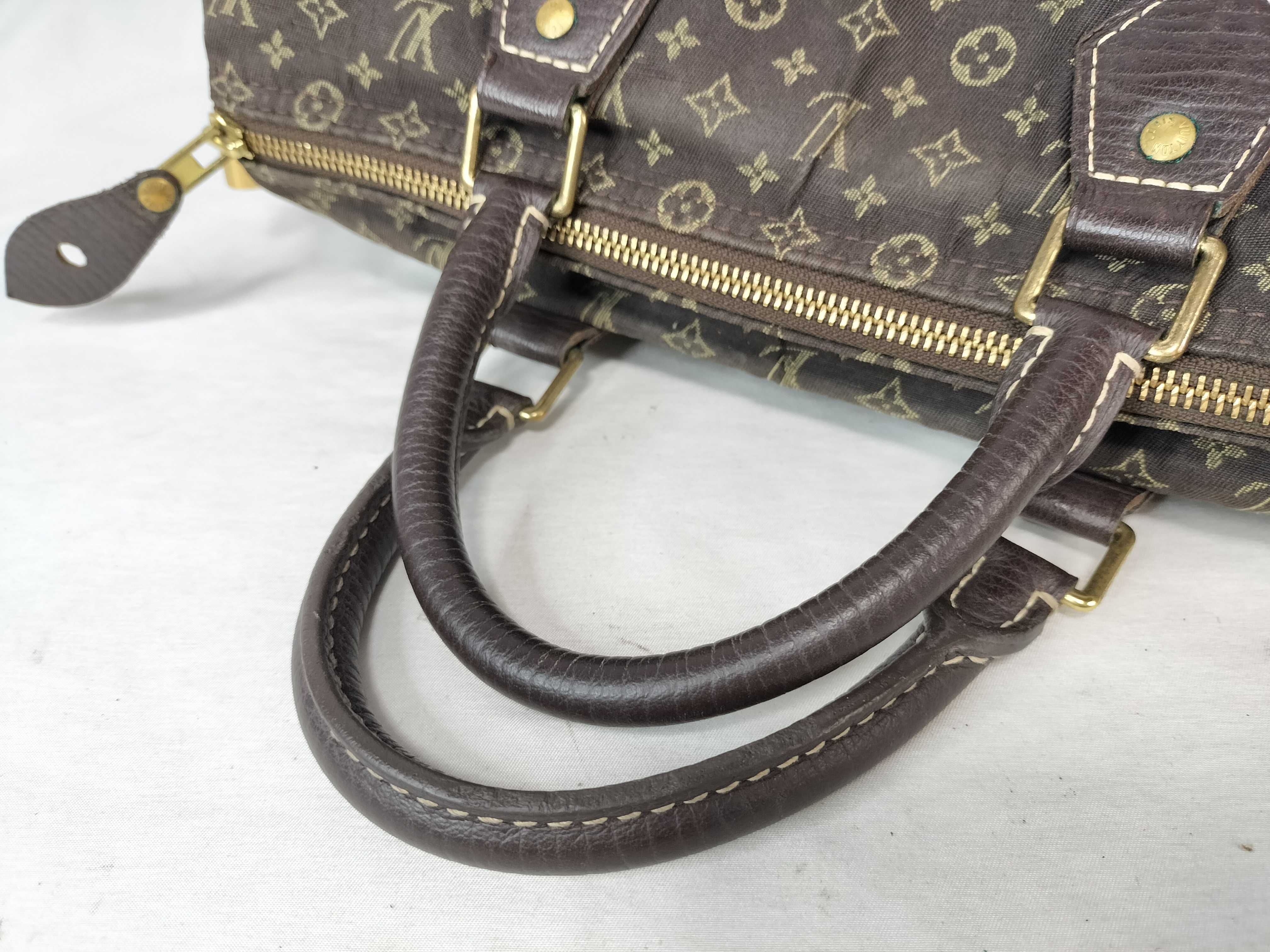 PH- Brown Mini Lin Speedy Canvas Hand Bag 30cm Handbag — view 3