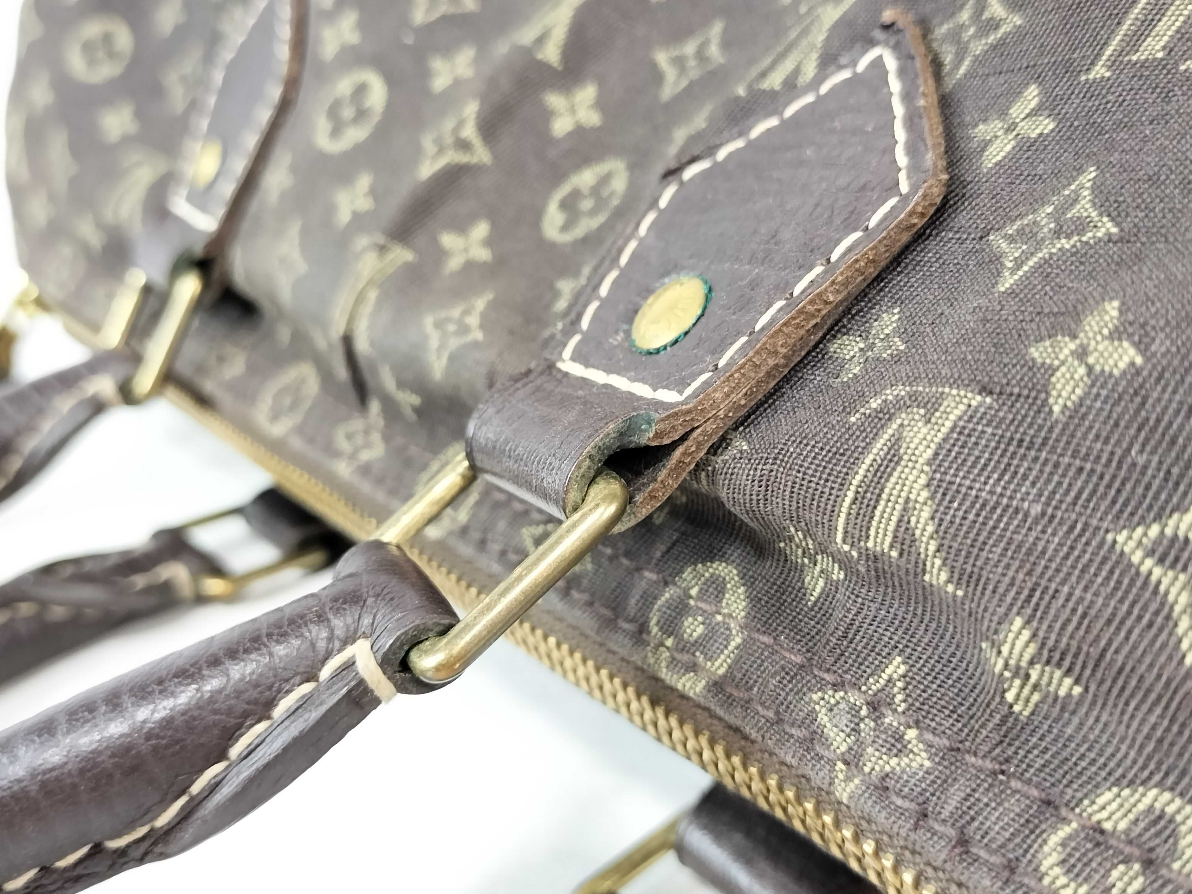 PH- Brown Mini Lin Speedy Canvas Hand Bag 30cm Handbag — view 5