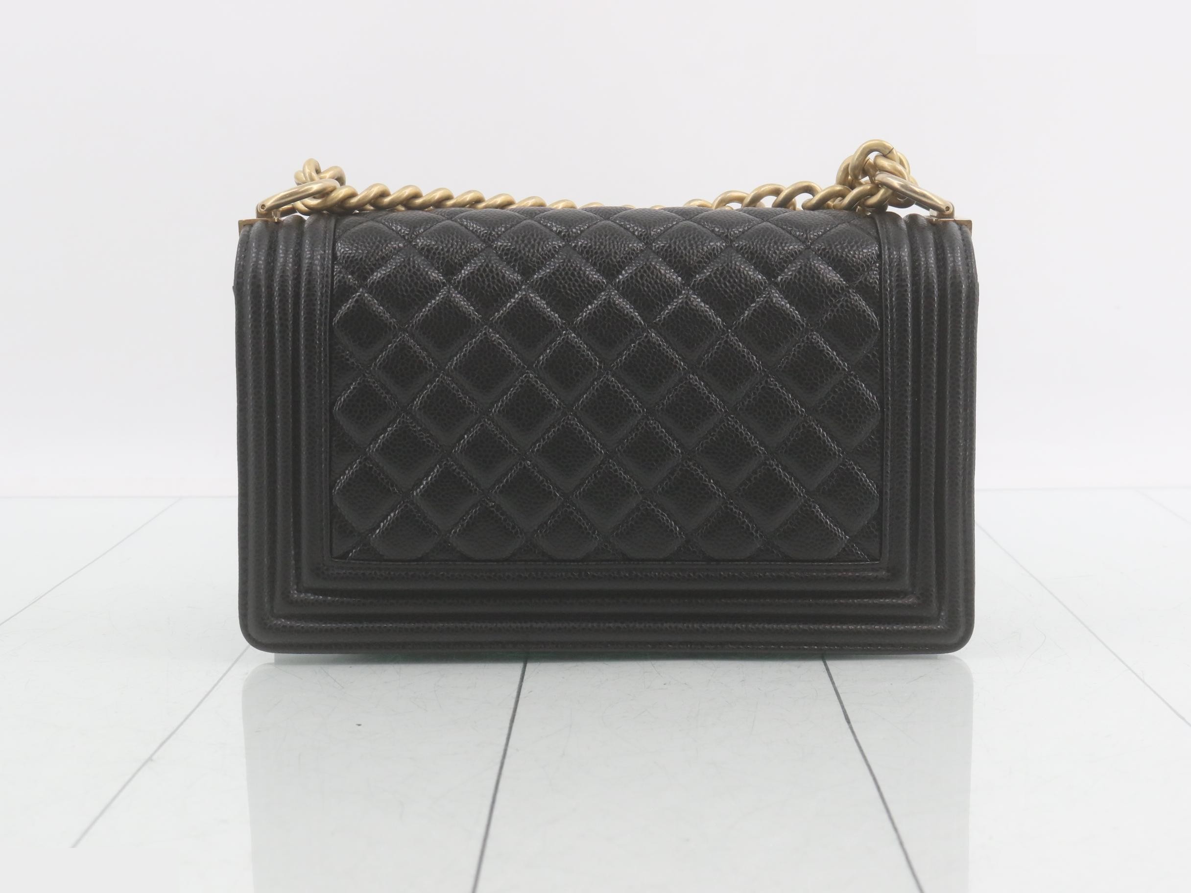 Boy Chanel Caviar Skin Chain Shoulder Bag — view 2