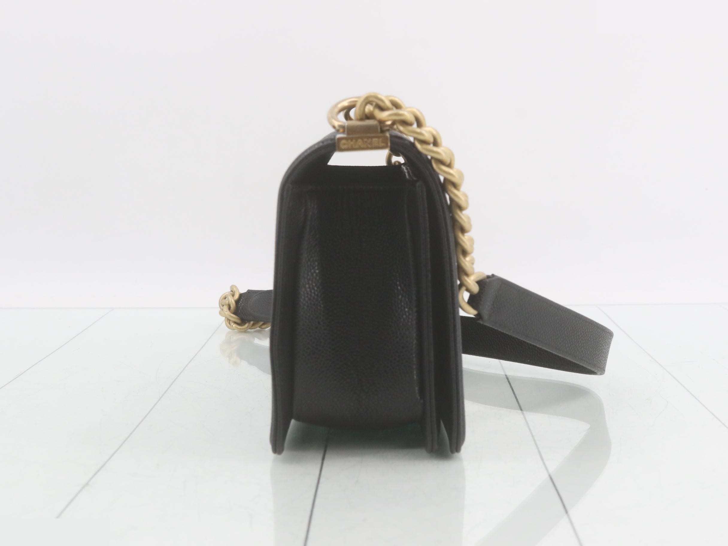 Boy Chanel Caviar Skin Chain Shoulder Bag — view 4