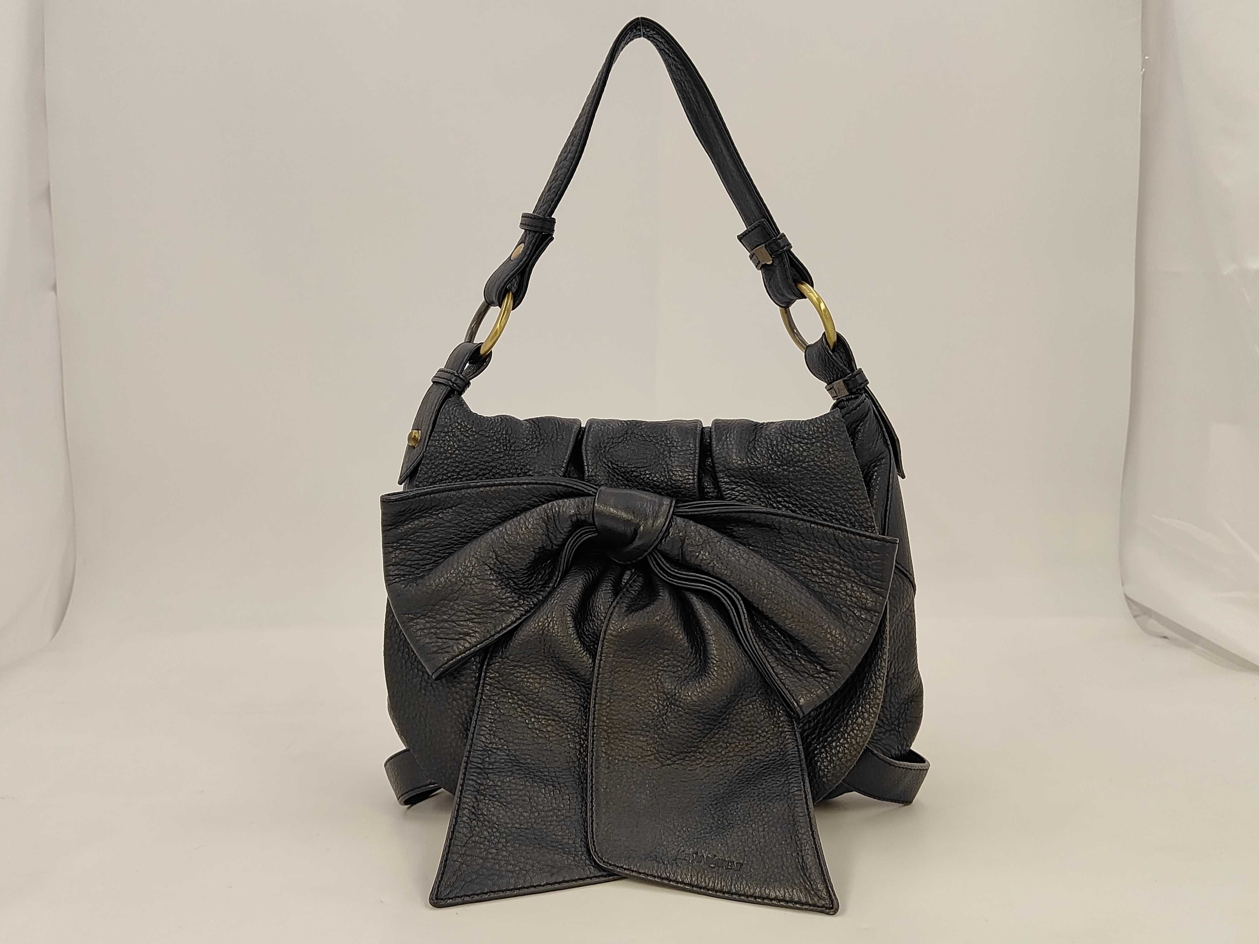 shoulder bag, leather, black.