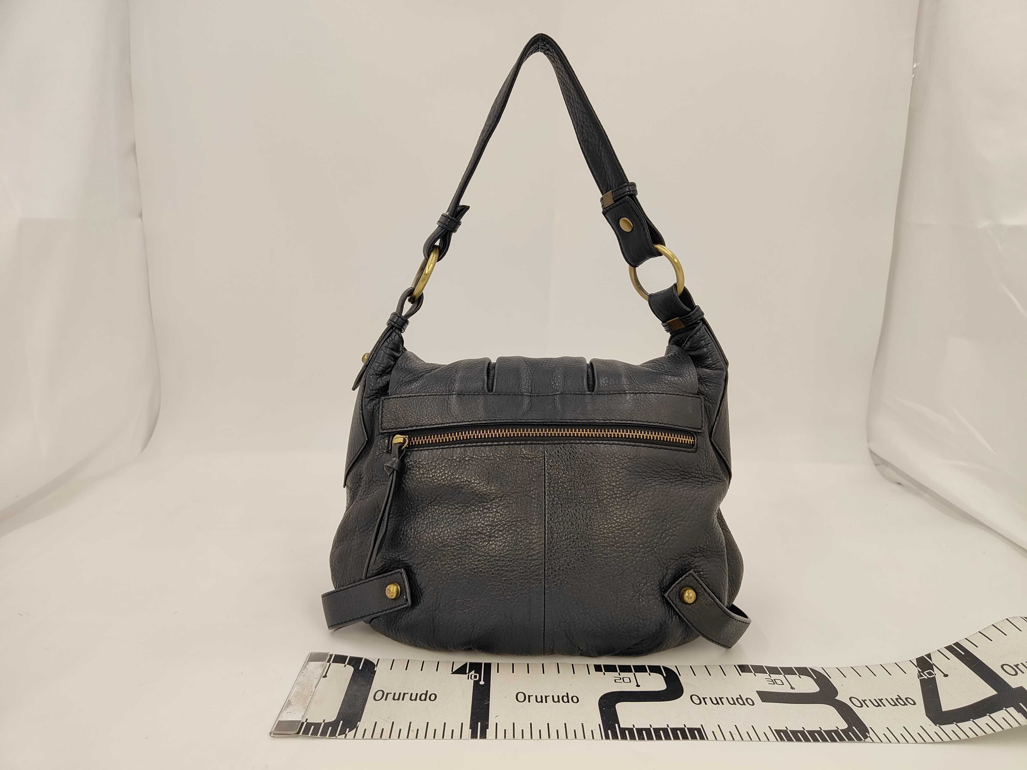 shoulder bag, leather, black. — view 2