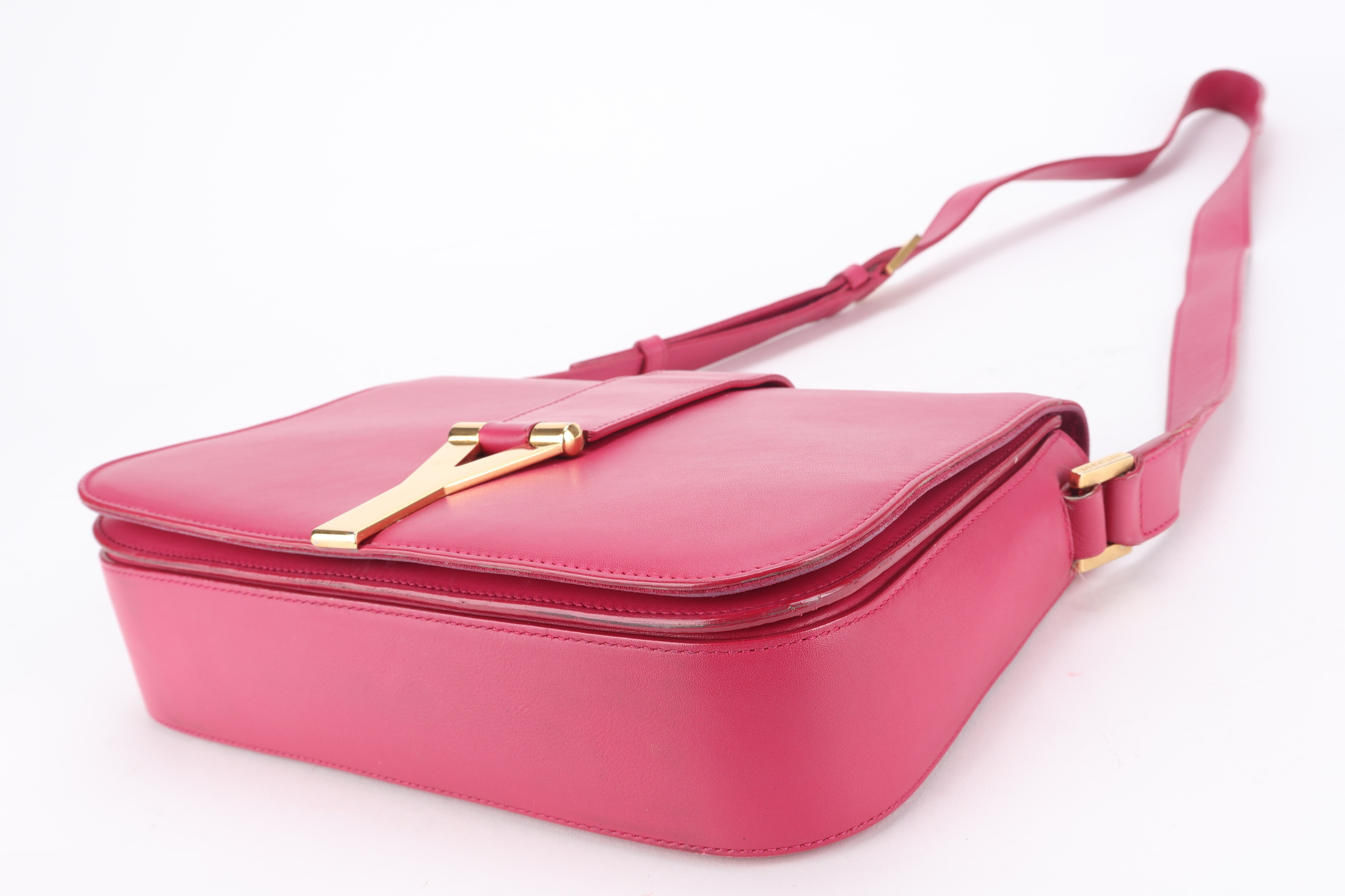 Y LINE PINK SHOULDER BAG CALFSKIN GHW — view 3