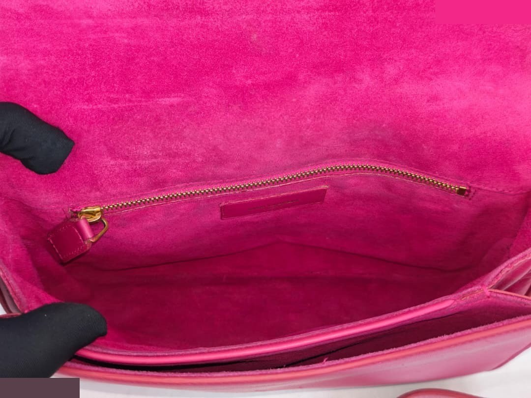 Y LINE PINK SHOULDER BAG CALFSKIN GHW — view 6