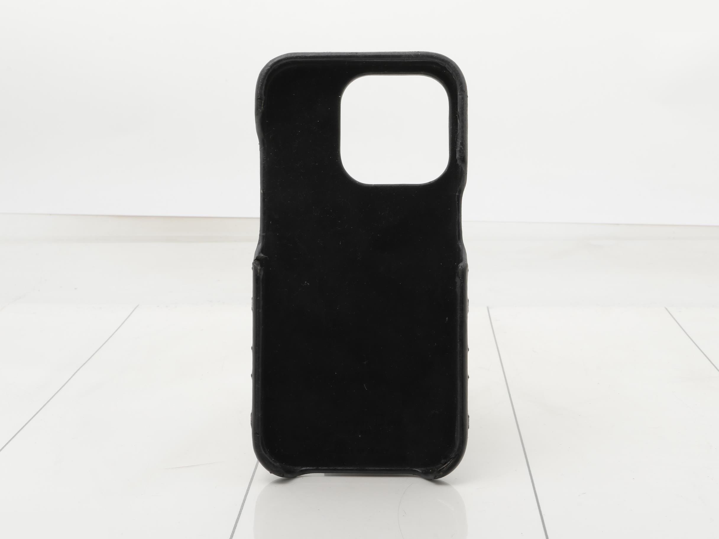 Leather Cannage Logo Charm iPhone Case - Black — view 2