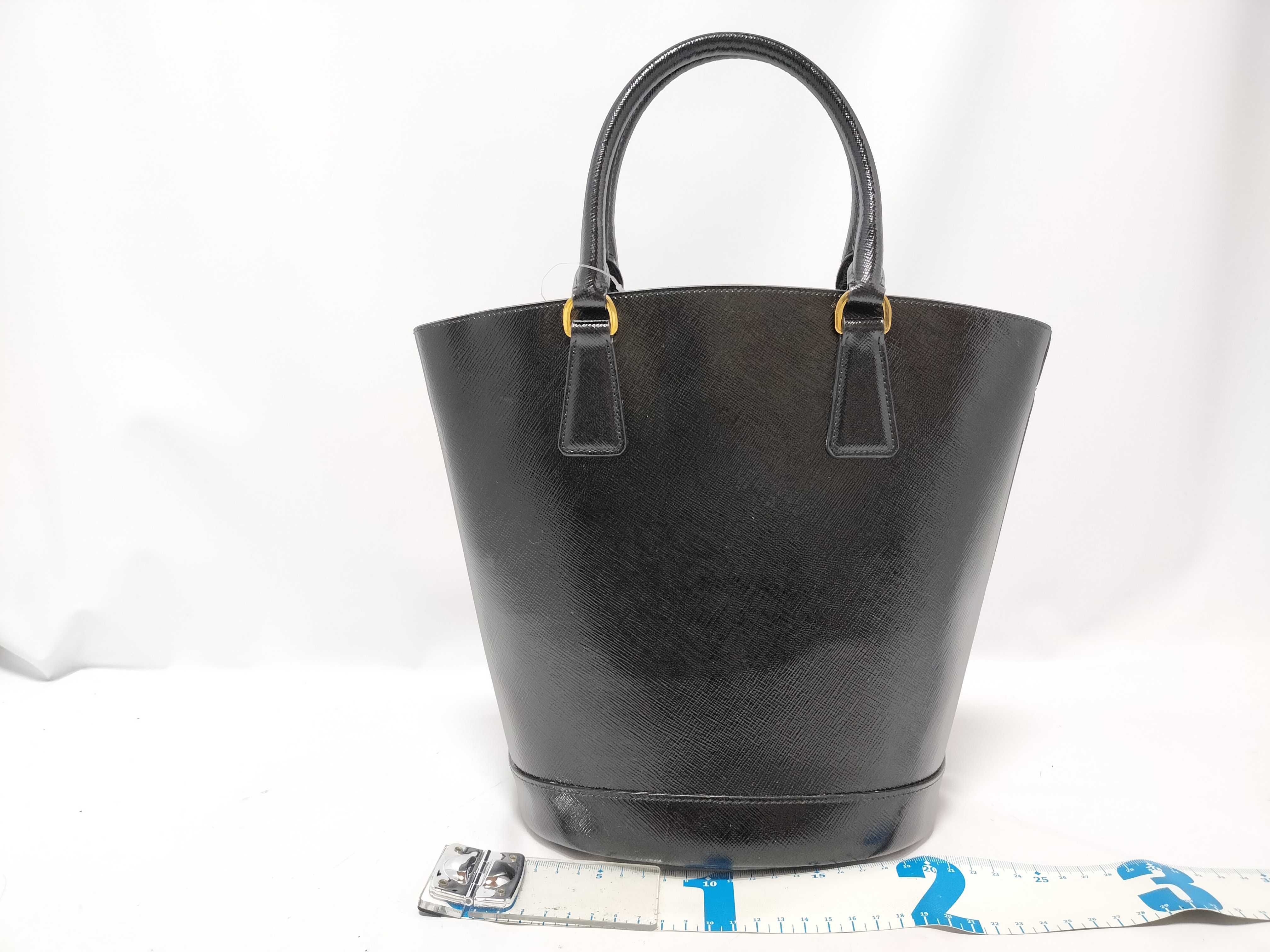 Saffiano 2-Way Handbag/Tote Bag (Black) — view 2
