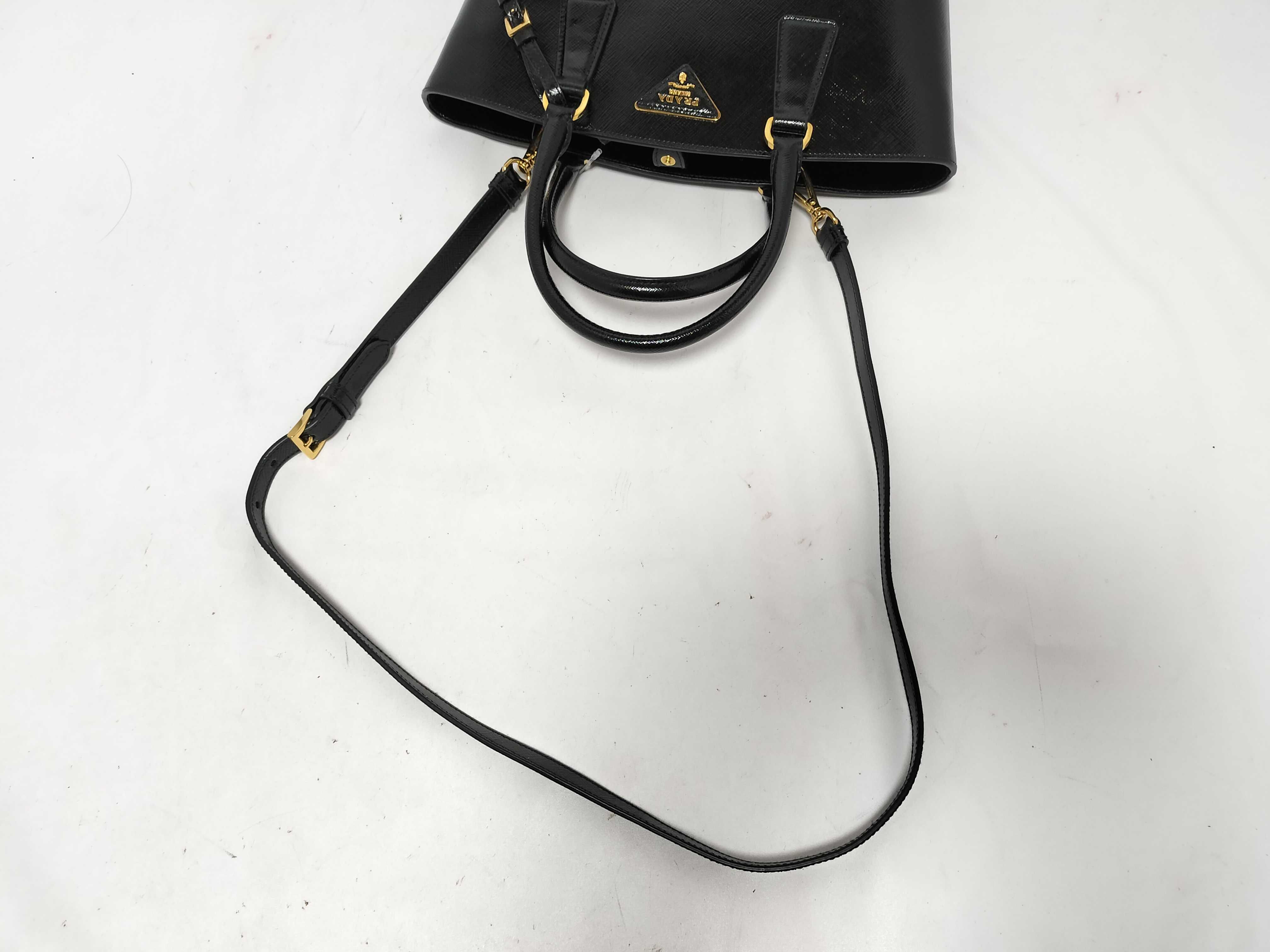 Saffiano 2-Way Handbag/Tote Bag (Black) — view 3
