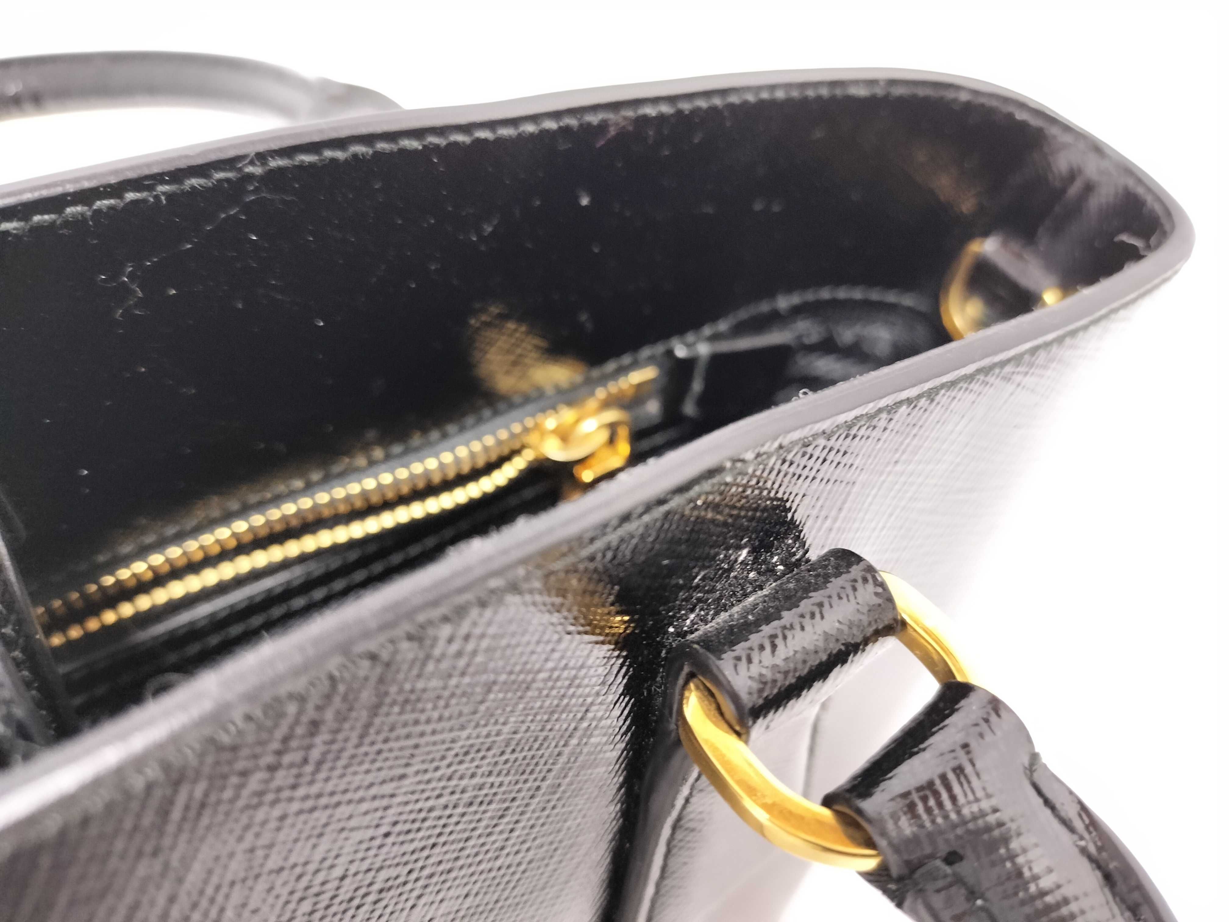 Saffiano 2-Way Handbag/Tote Bag (Black) — view 5