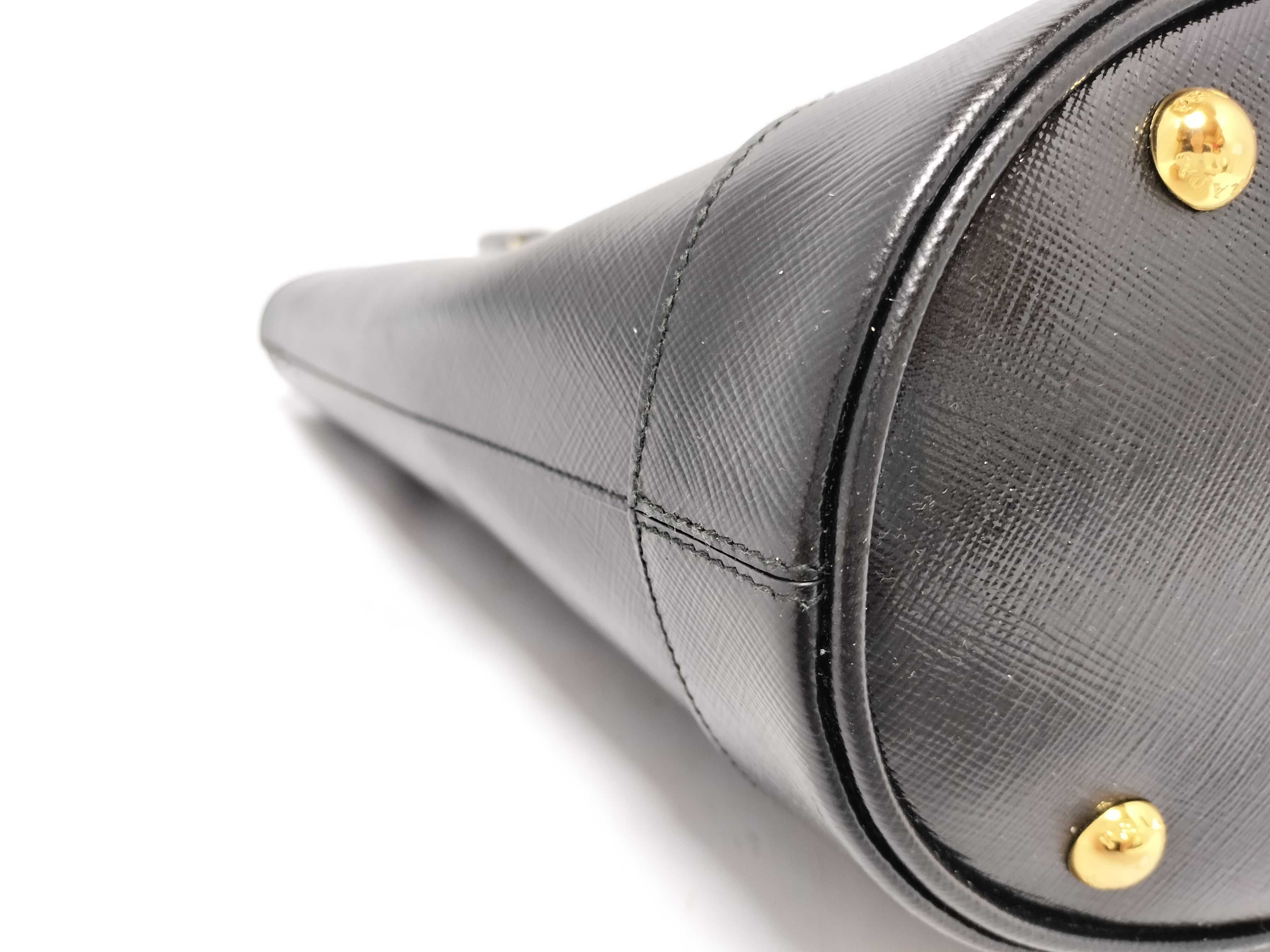 Saffiano 2-Way Handbag/Tote Bag (Black) — view 7