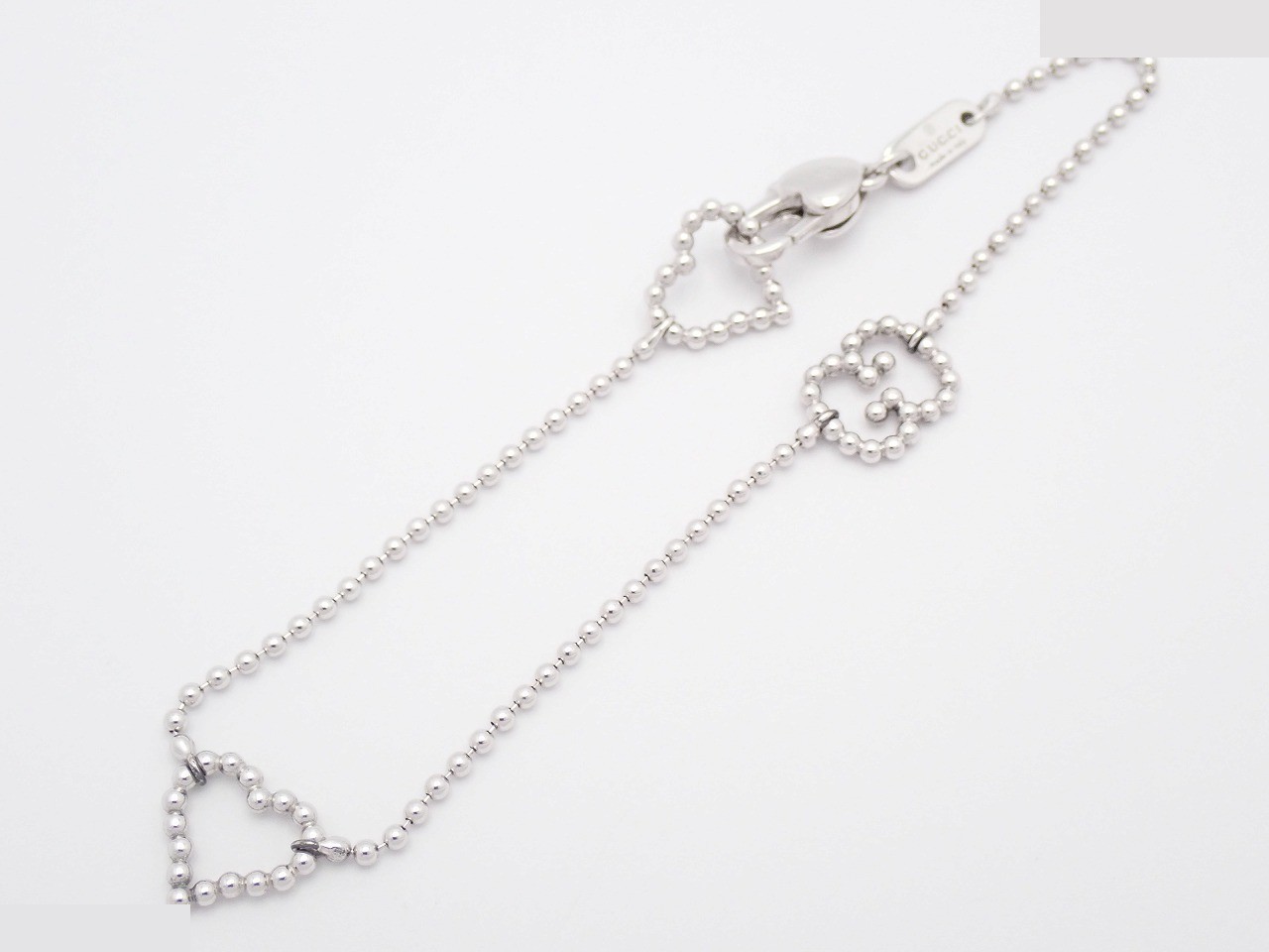 Interlocking G Heart Ball Chain Bracelet — view 3