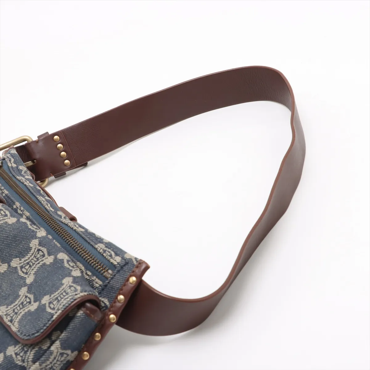 Paris Macadam Denim x Leather Body Bag Blue x Brown — view 5