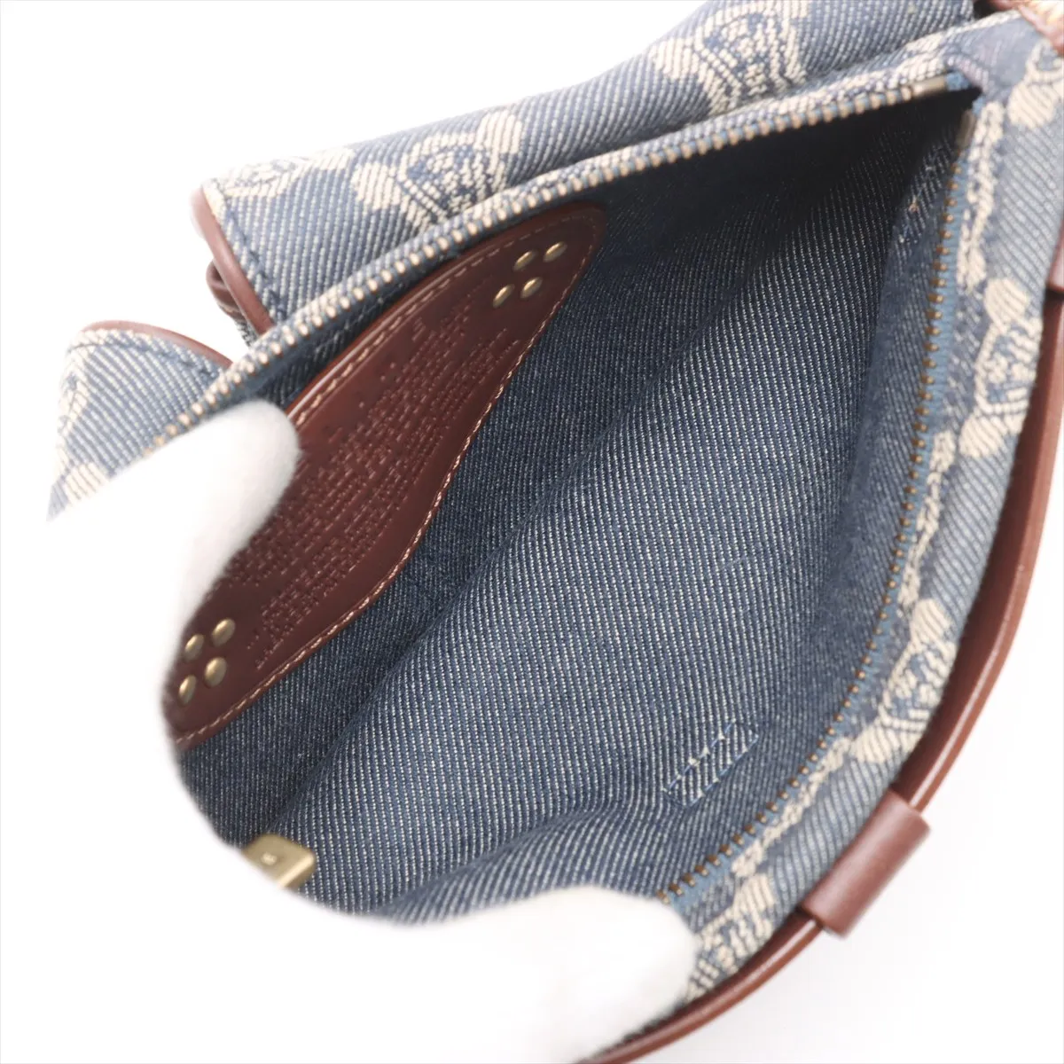 Paris Macadam Denim x Leather Body Bag Blue x Brown — view 6