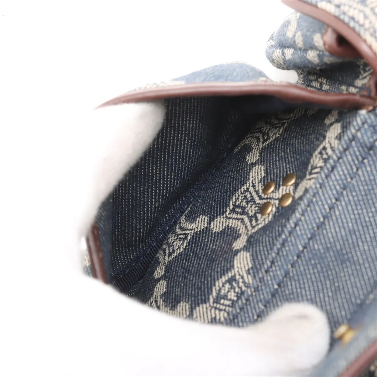 Paris Macadam Denim x Leather Body Bag Blue x Brown — view 7