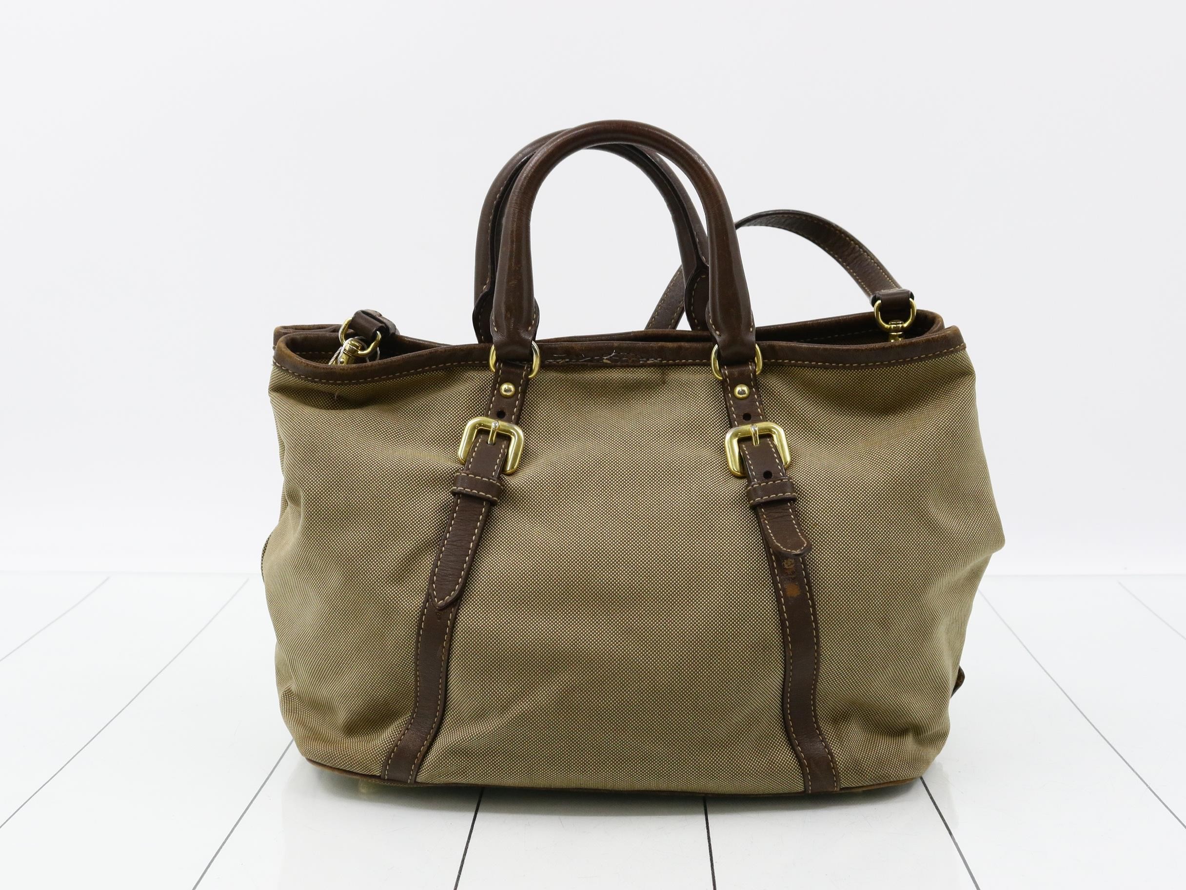 Logo Jacquard Leather 2-Way Shoulder/Handbag, Bi-color — view 2