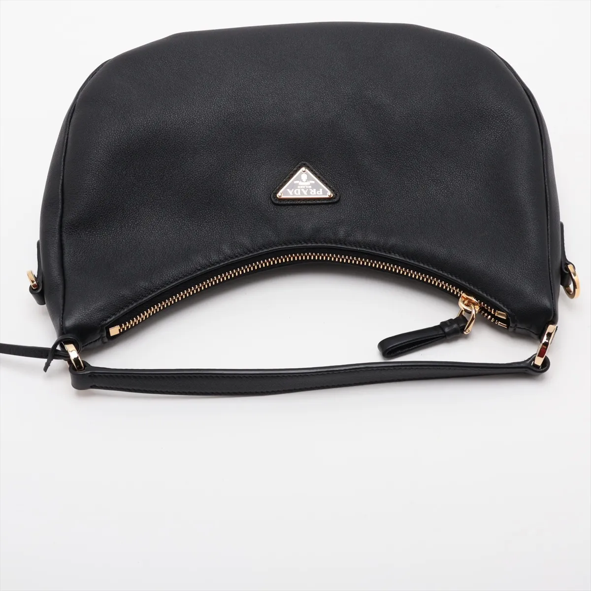 Soft Grain Leather 2-Way Shoulder Bag, Black, 1BC272 — view 5