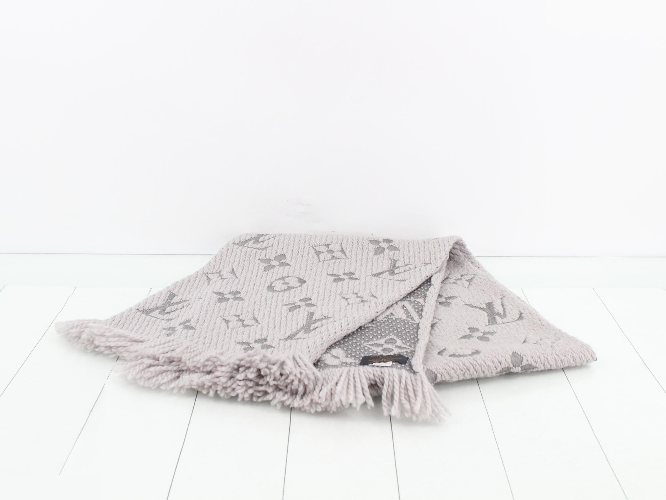 Logo Mania Long Scarf, Gray, with domestic tag. — view 2