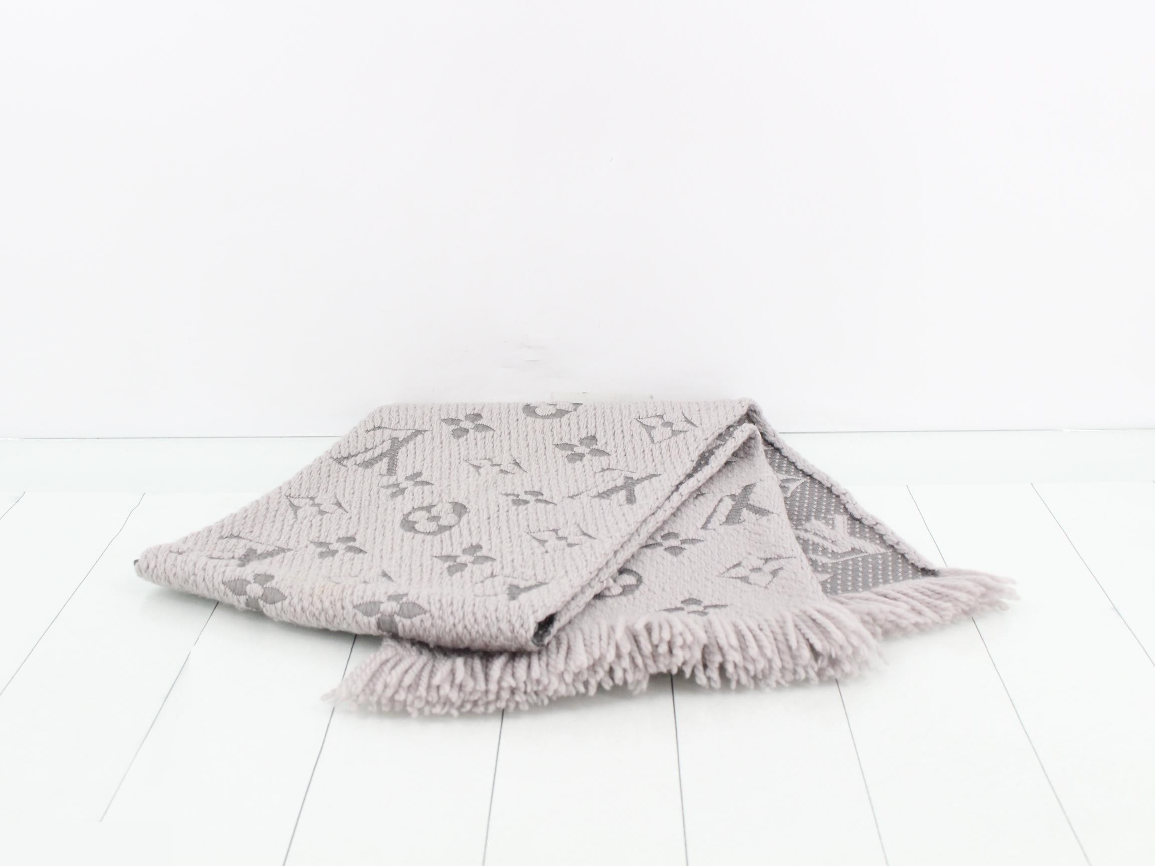 Logo Mania Long Scarf, Gray, with domestic tag. — view 3