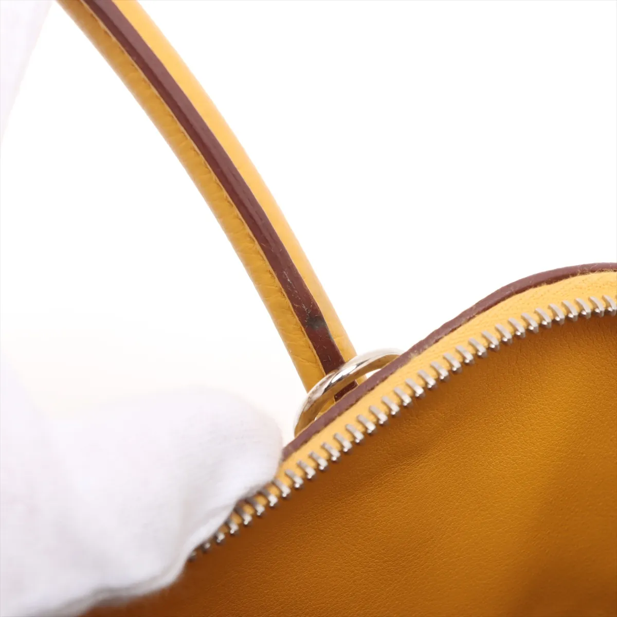 Hermès Bolide 31, Taurillon Clemence leather, Jaune Ambre, silver hardware, C: 2018 — view 11