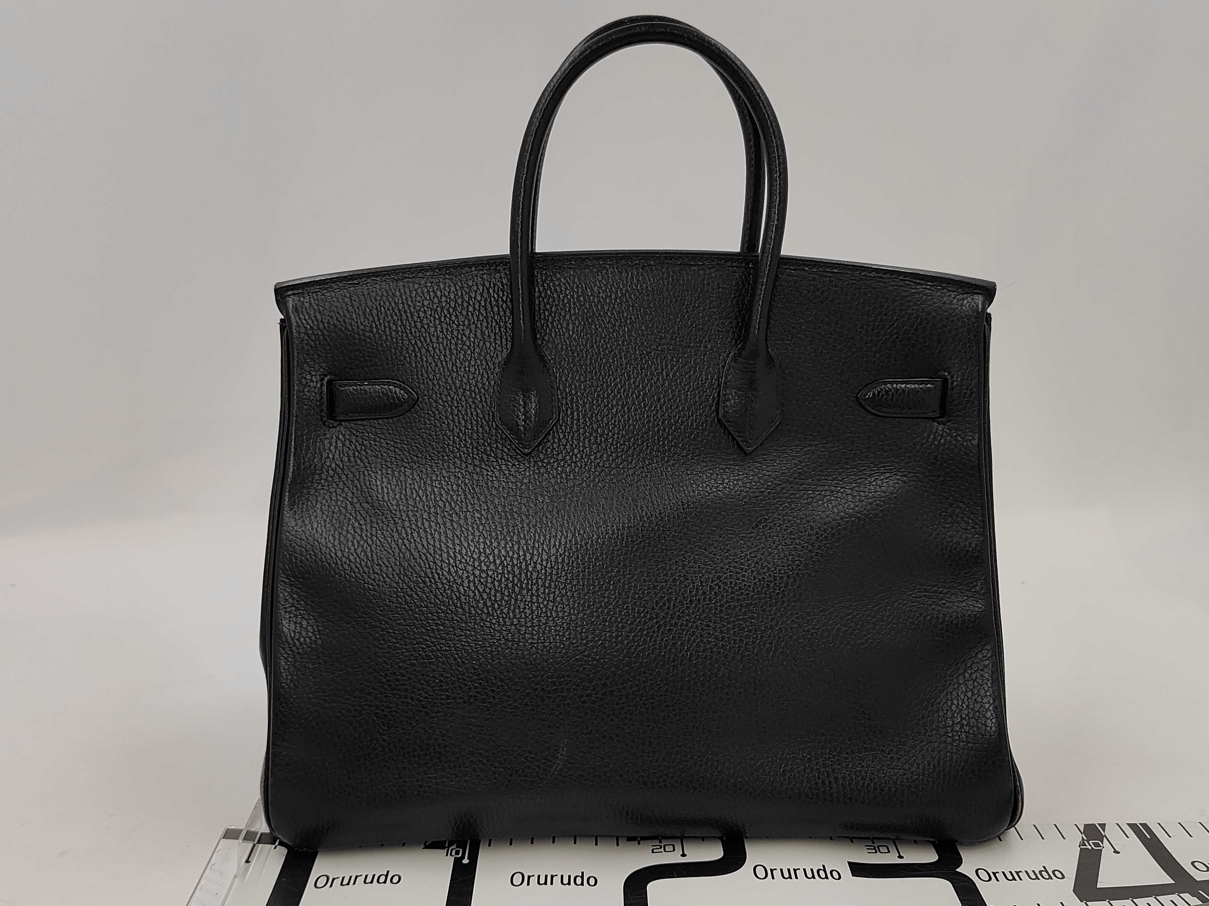 Birkin 35 Ardennes Black Gold Hardware ?A Stamp Handbag — view 2