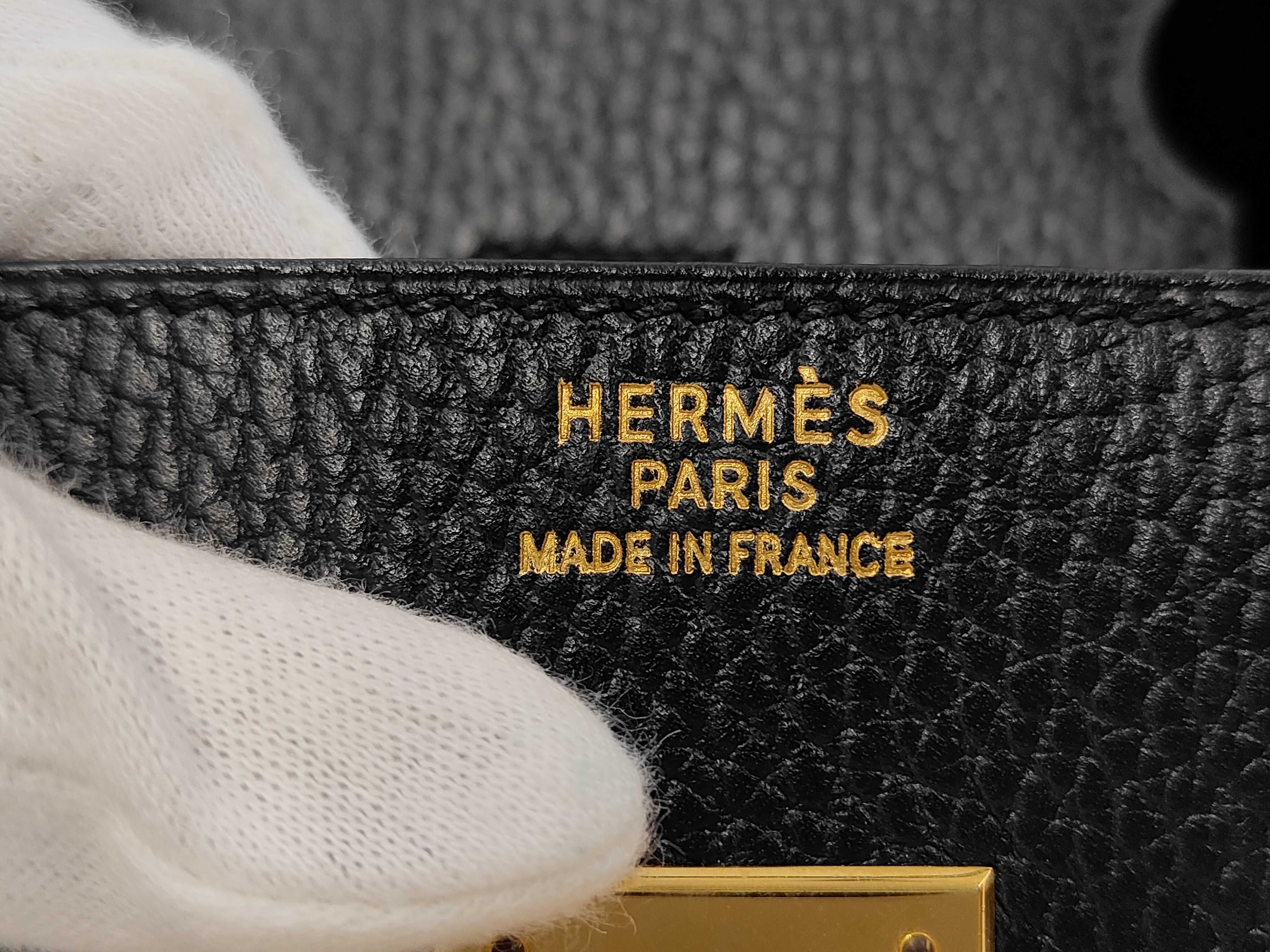 Birkin 35 Ardennes Black Gold Hardware ?A Stamp Handbag — view 11