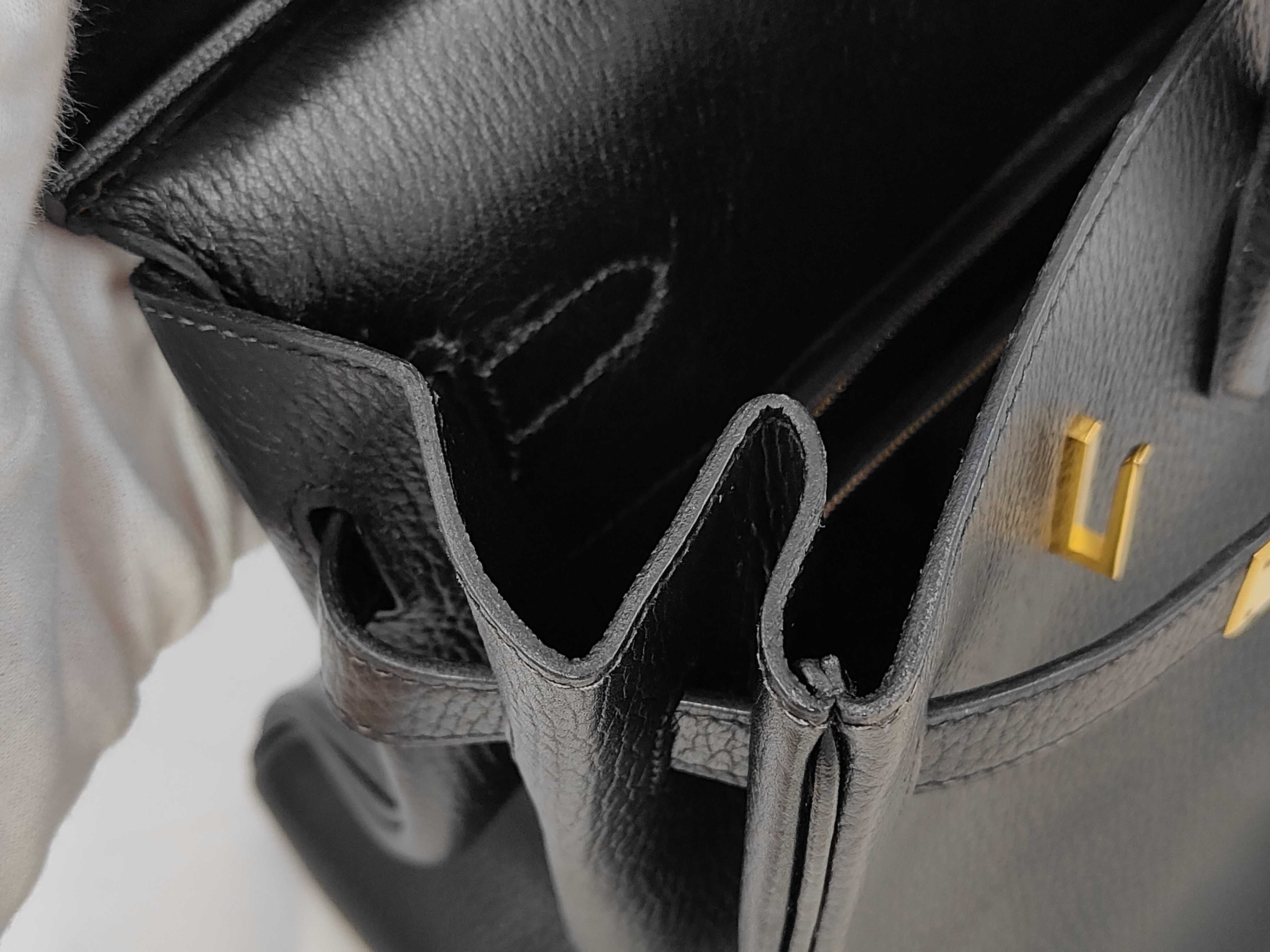 Birkin 35 Ardennes Black Gold Hardware ?A Stamp Handbag — view 13