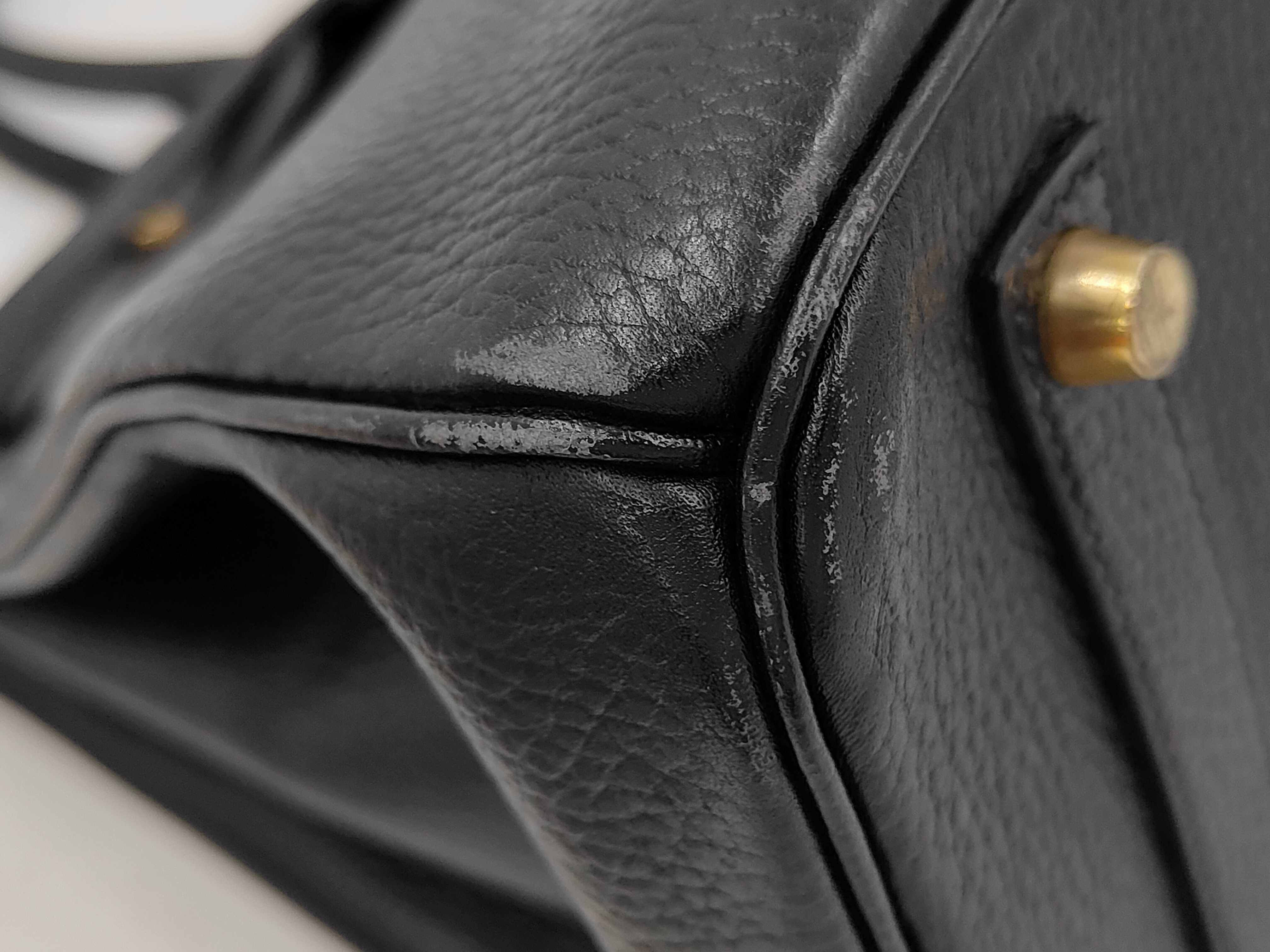 Birkin 35 Ardennes Black Gold Hardware ?A Stamp Handbag — view 3