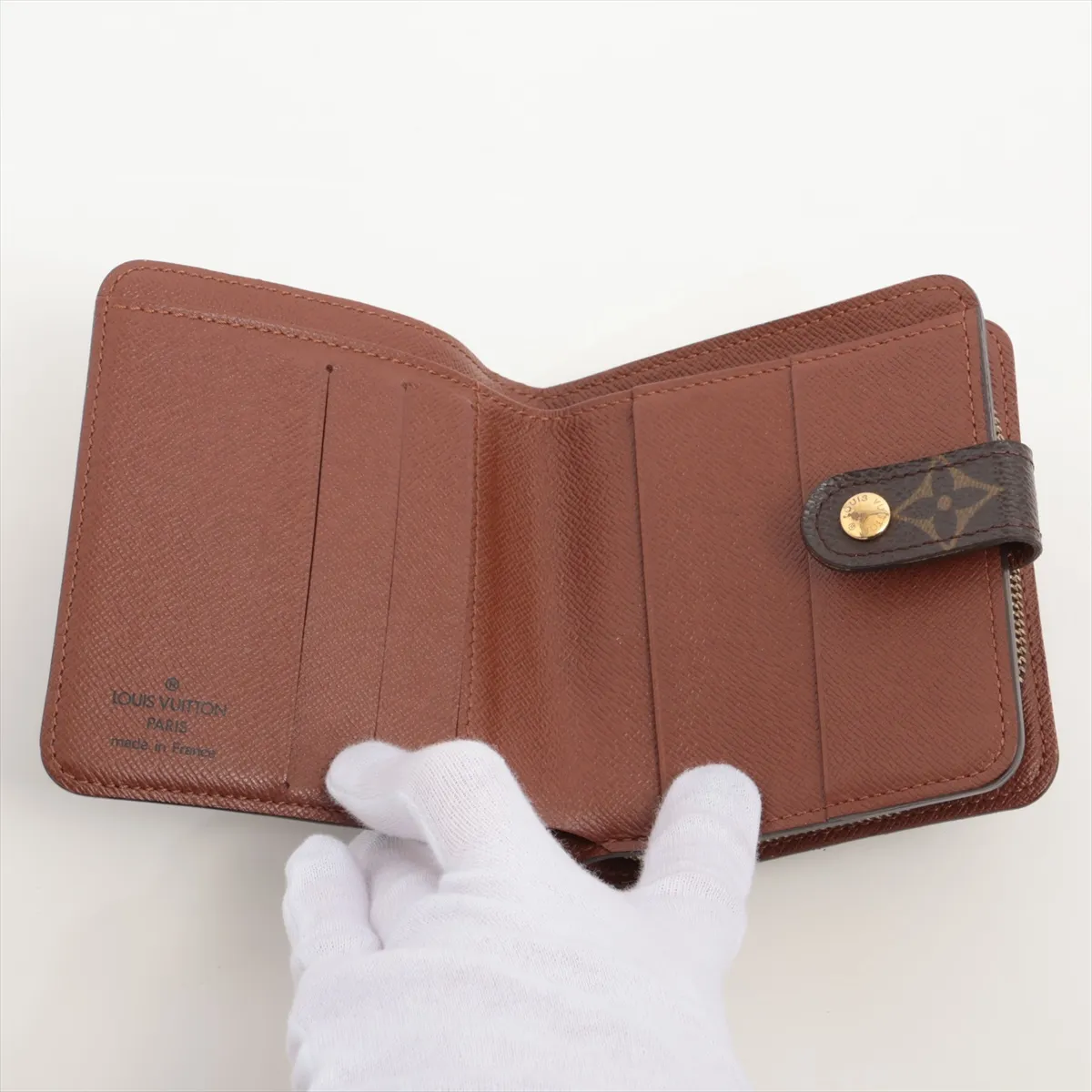 Monogram Compact Zip M61667 CT0054 Brown Compact Wallet — view 3