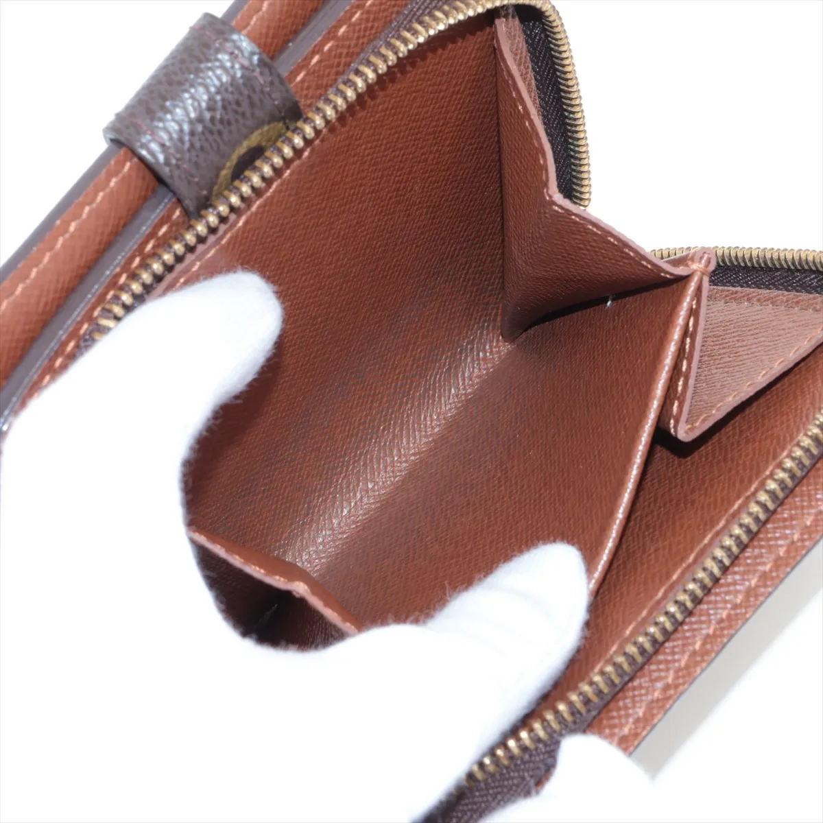 Monogram Compact Zip M61667 CT0054 Brown Compact Wallet — view 5
