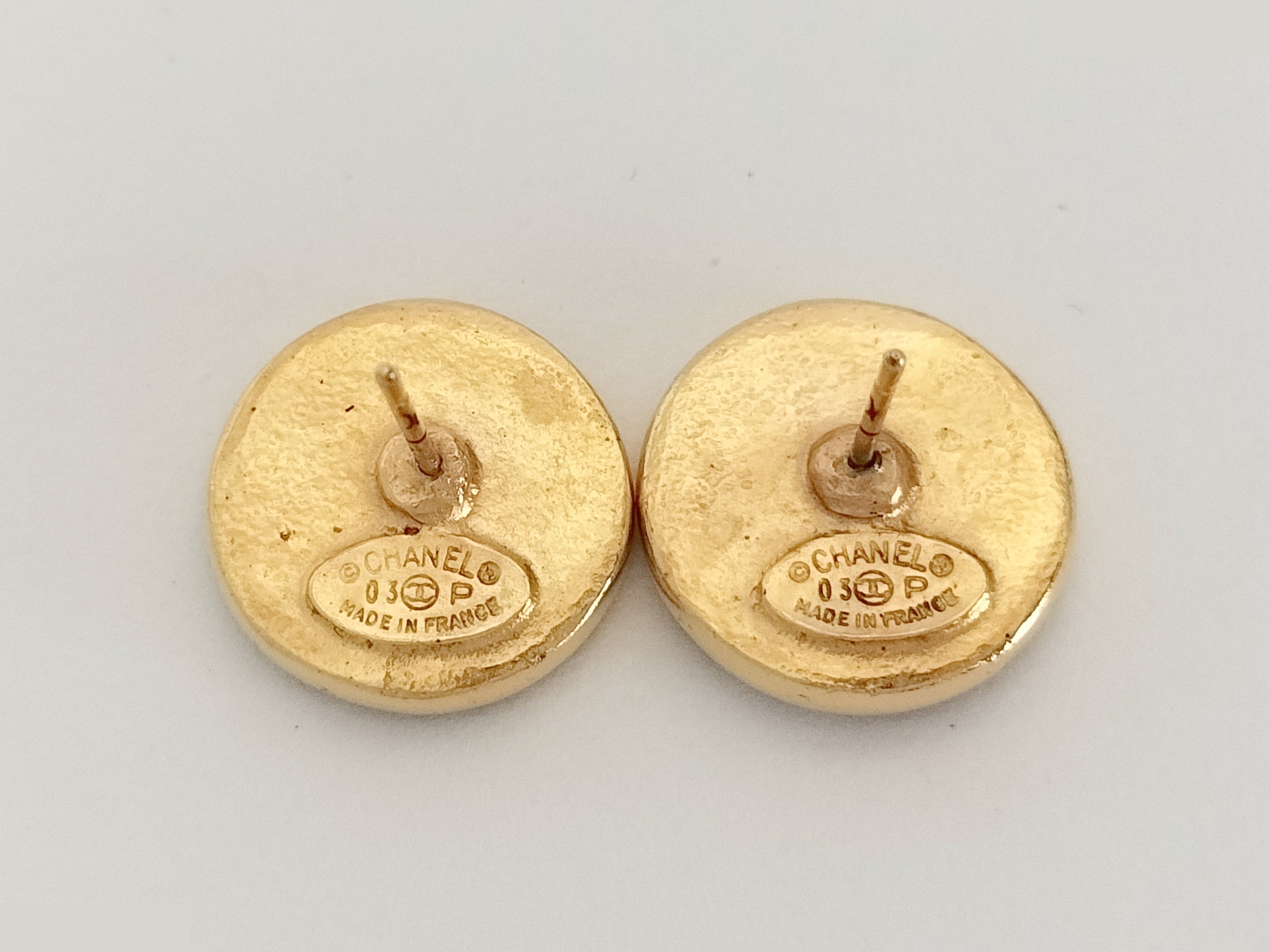 Coco Leather Red Gold Earrings 03P — view 3