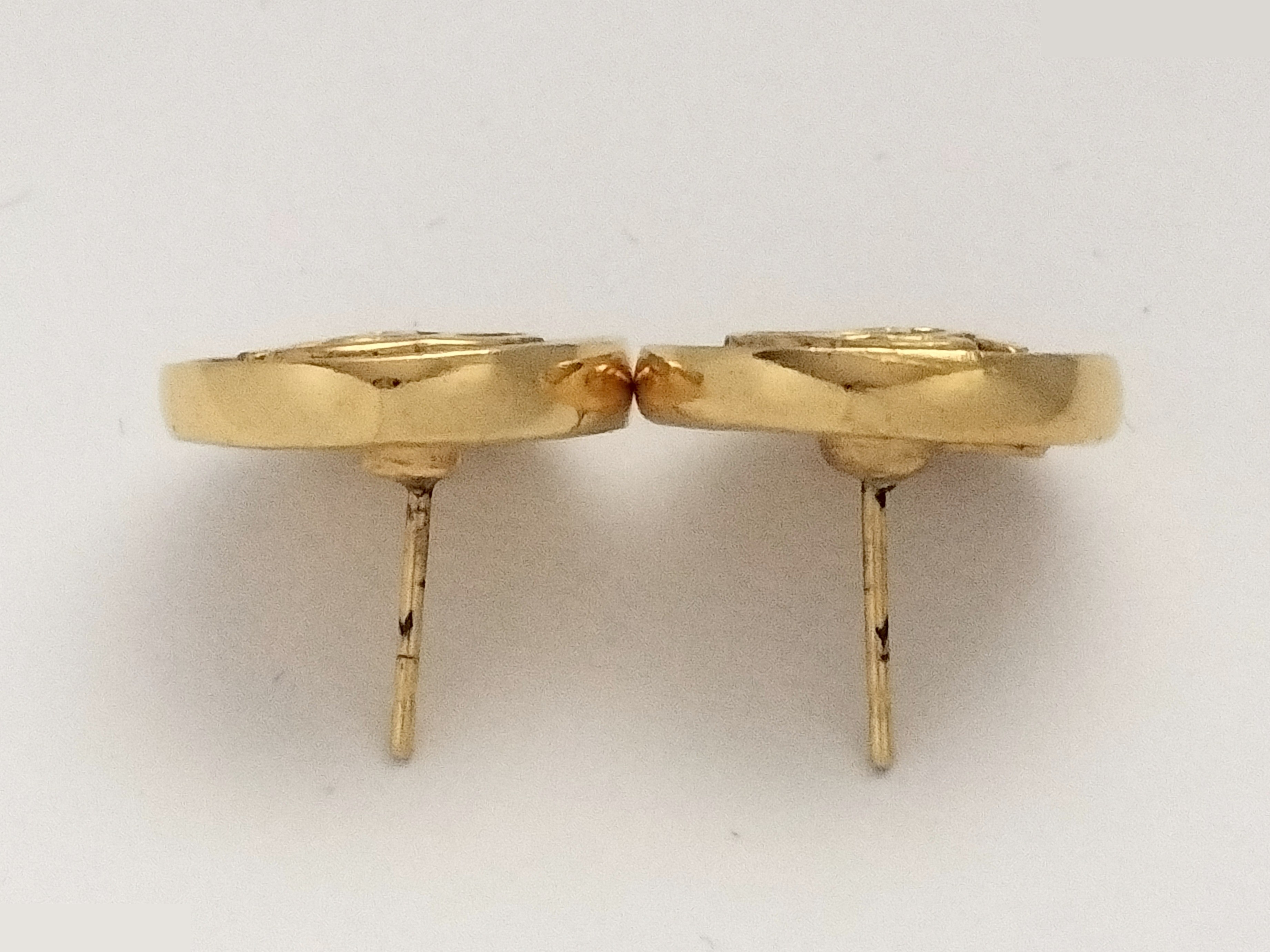 Coco Leather Red Gold Earrings 03P — view 4
