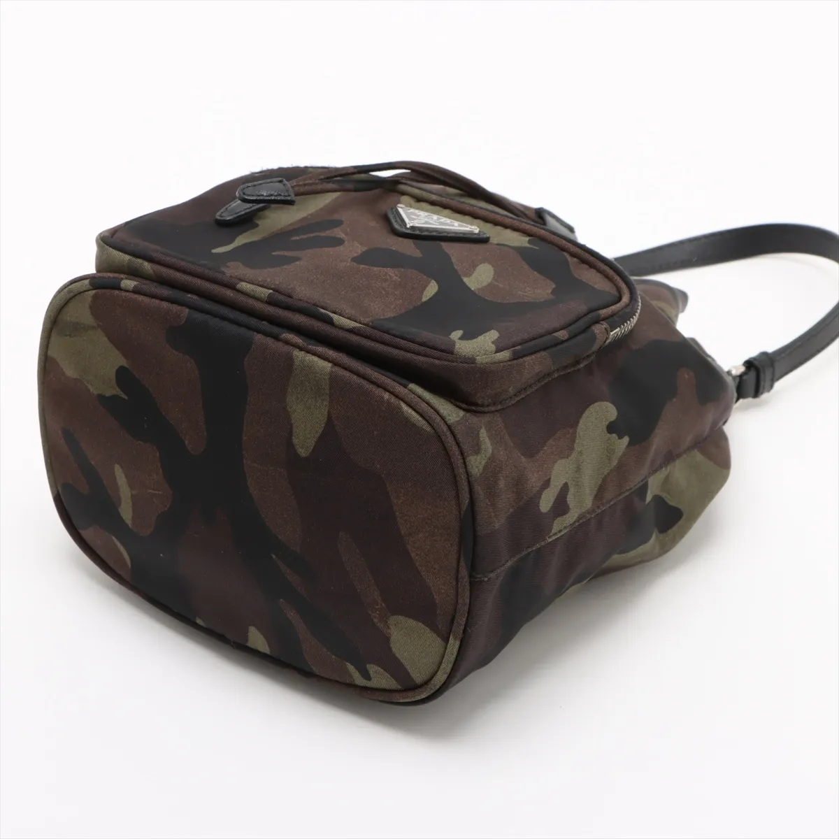 Tessuto Nylon x Leather 2WAY Handbag Green 1N1864 — view 3