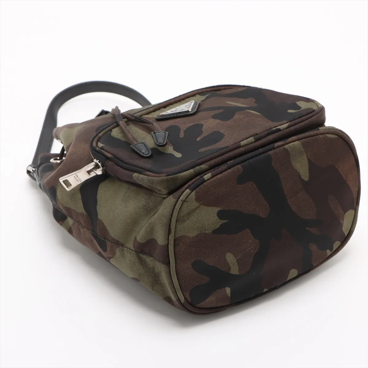 Tessuto Nylon x Leather 2WAY Handbag Green 1N1864 — view 4