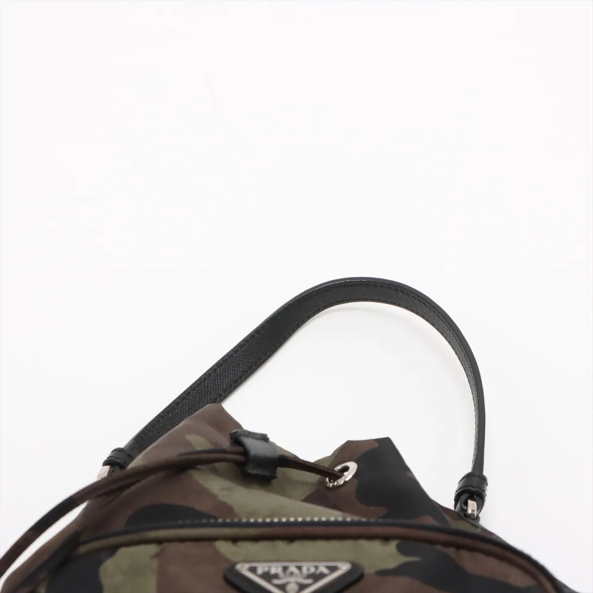 Tessuto Nylon x Leather 2WAY Handbag Green 1N1864 — view 6