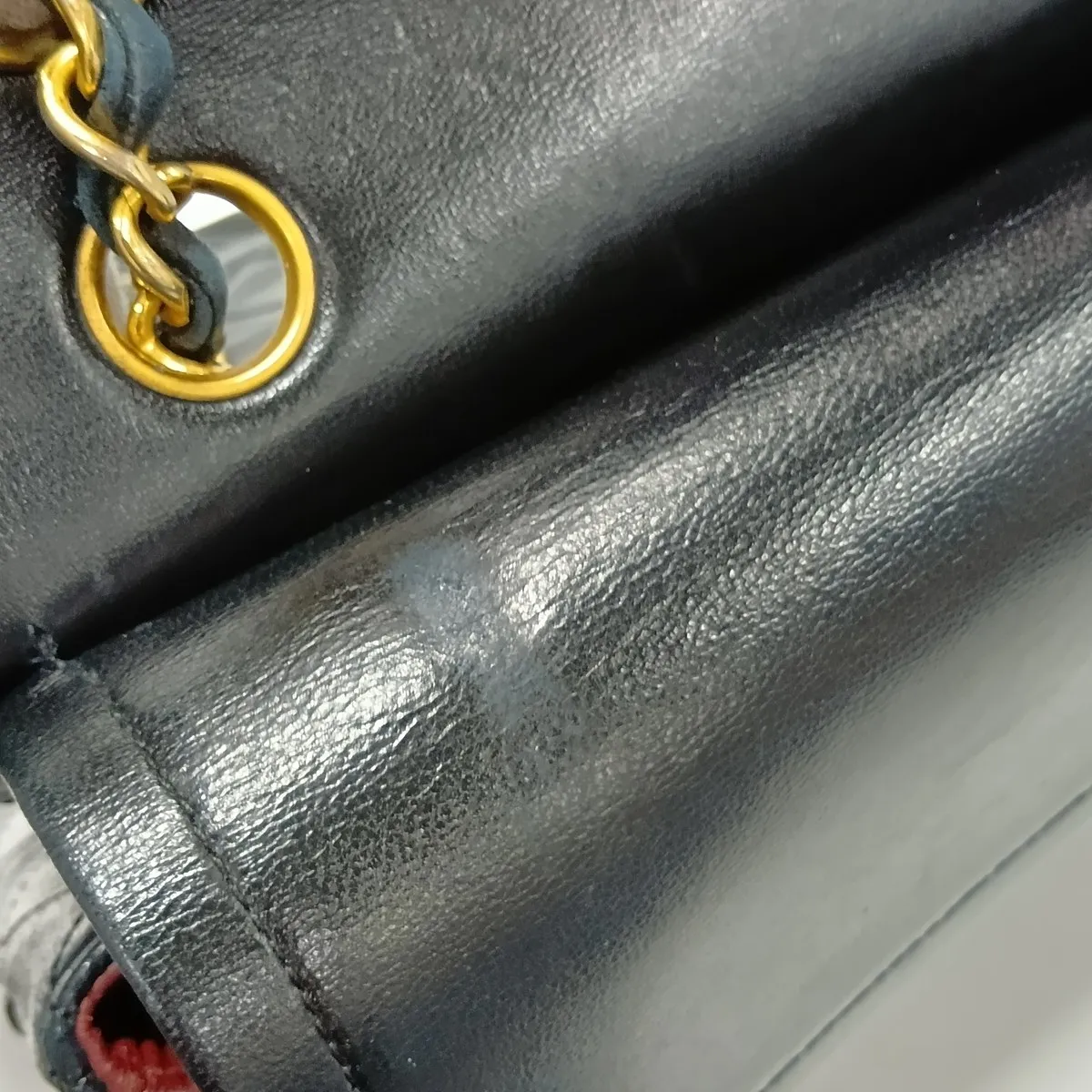 Matelassé Lambskin Double Flap Double Chain Bag, Black with Gold Hardware, 0955717 (Serial Number in the 0s) — view 13