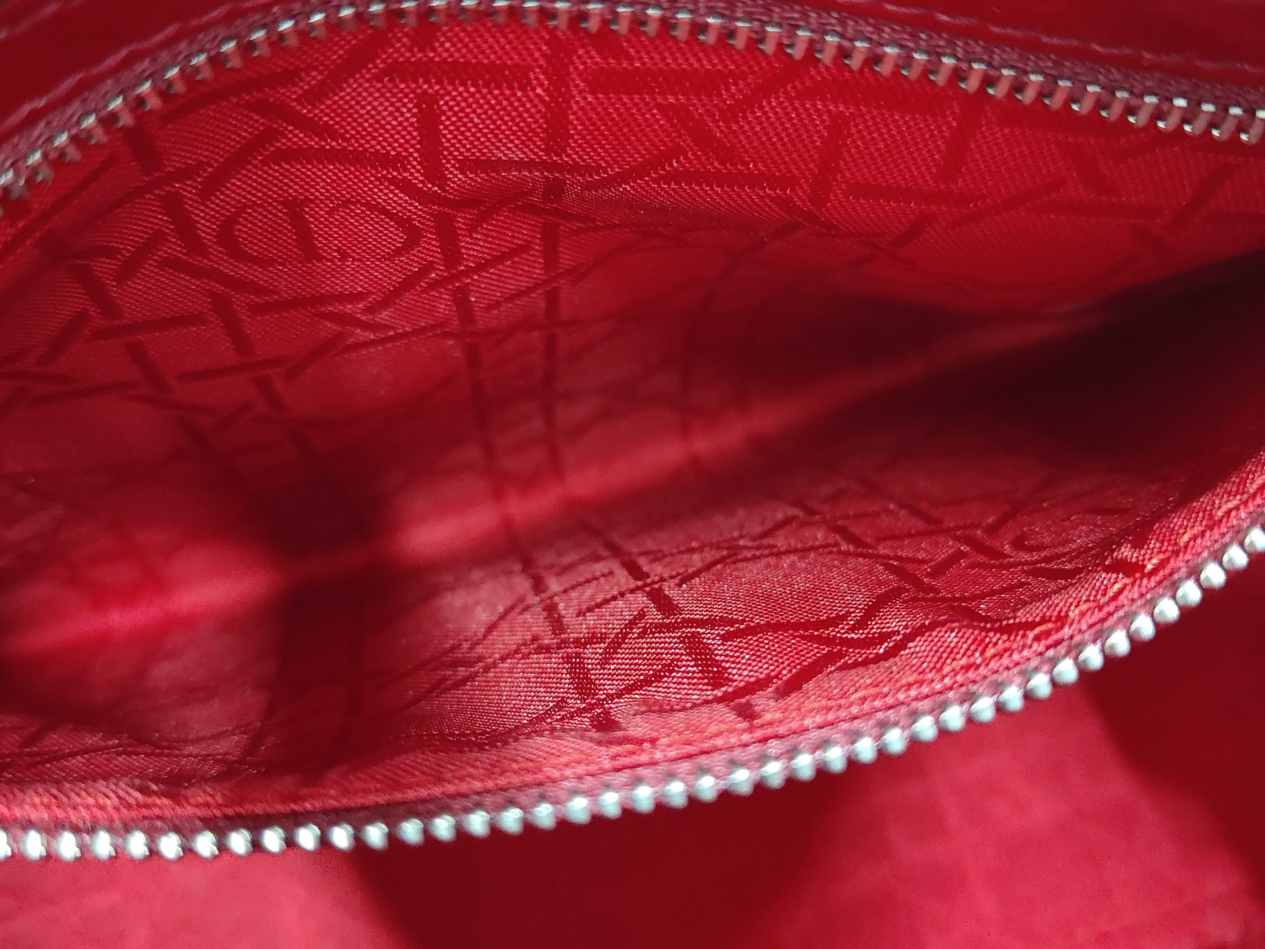 Red Enamel Lady Dior 5 Tier Silver Hardware Handbag — view 9