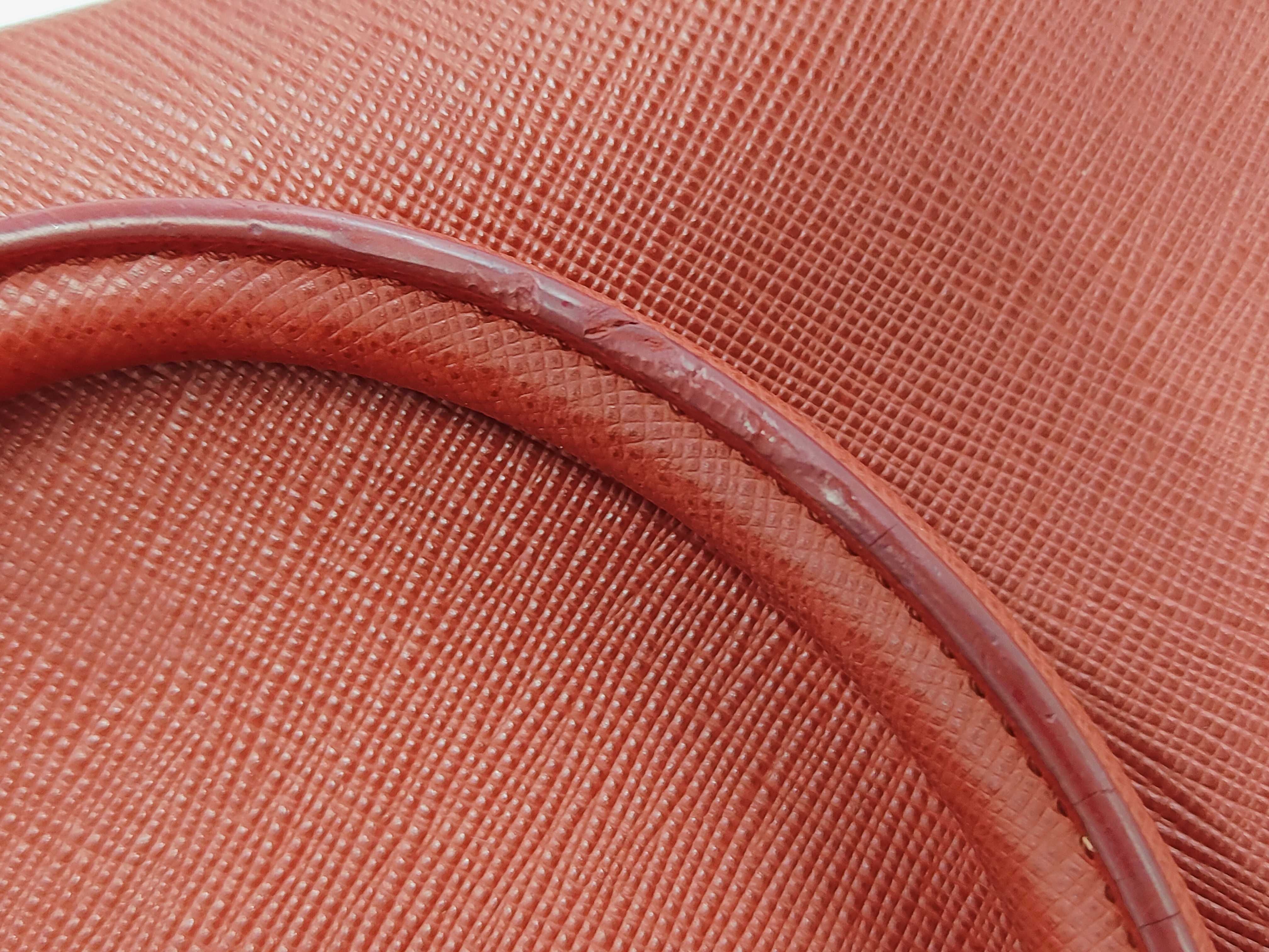 Saffiano Triangle Logo Leather Handbag — view 13