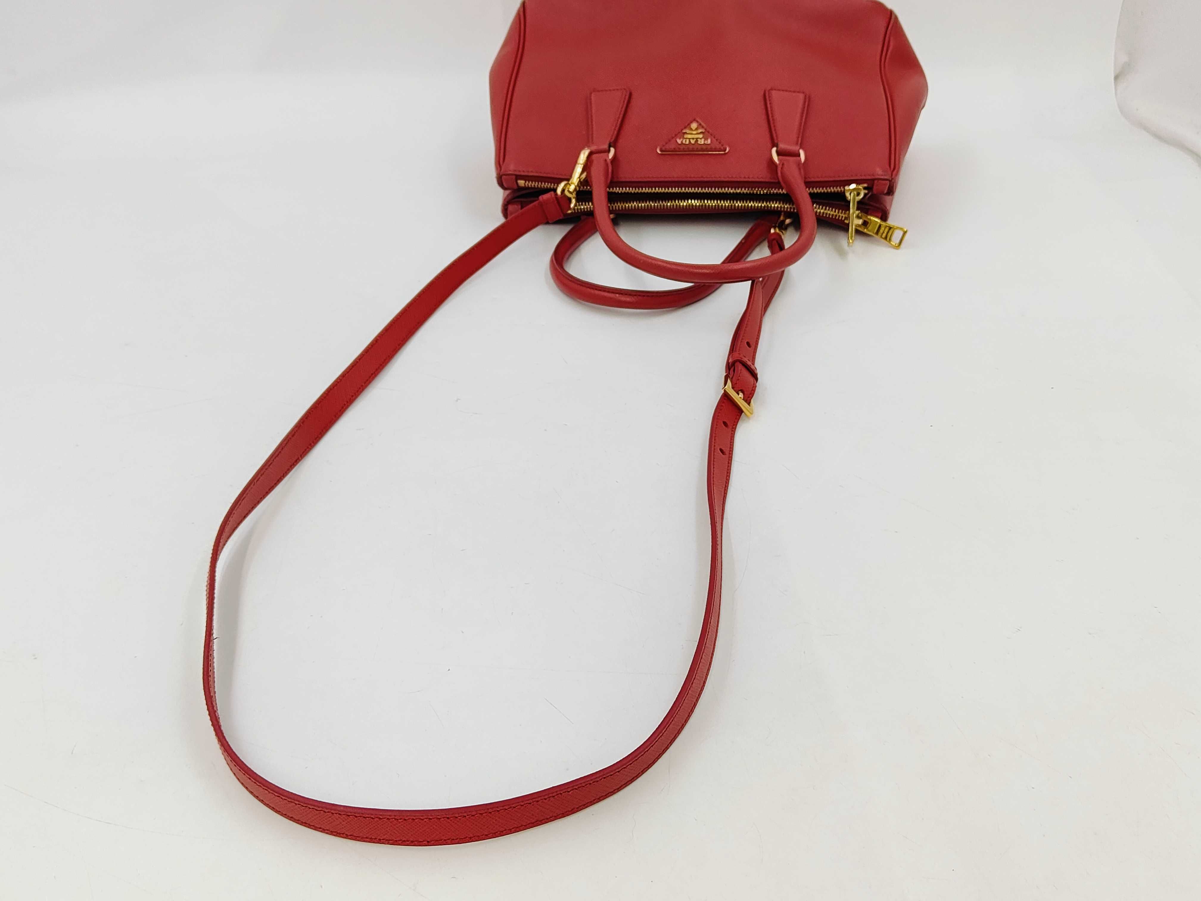 Saffiano Triangle Logo Leather Handbag — view 3