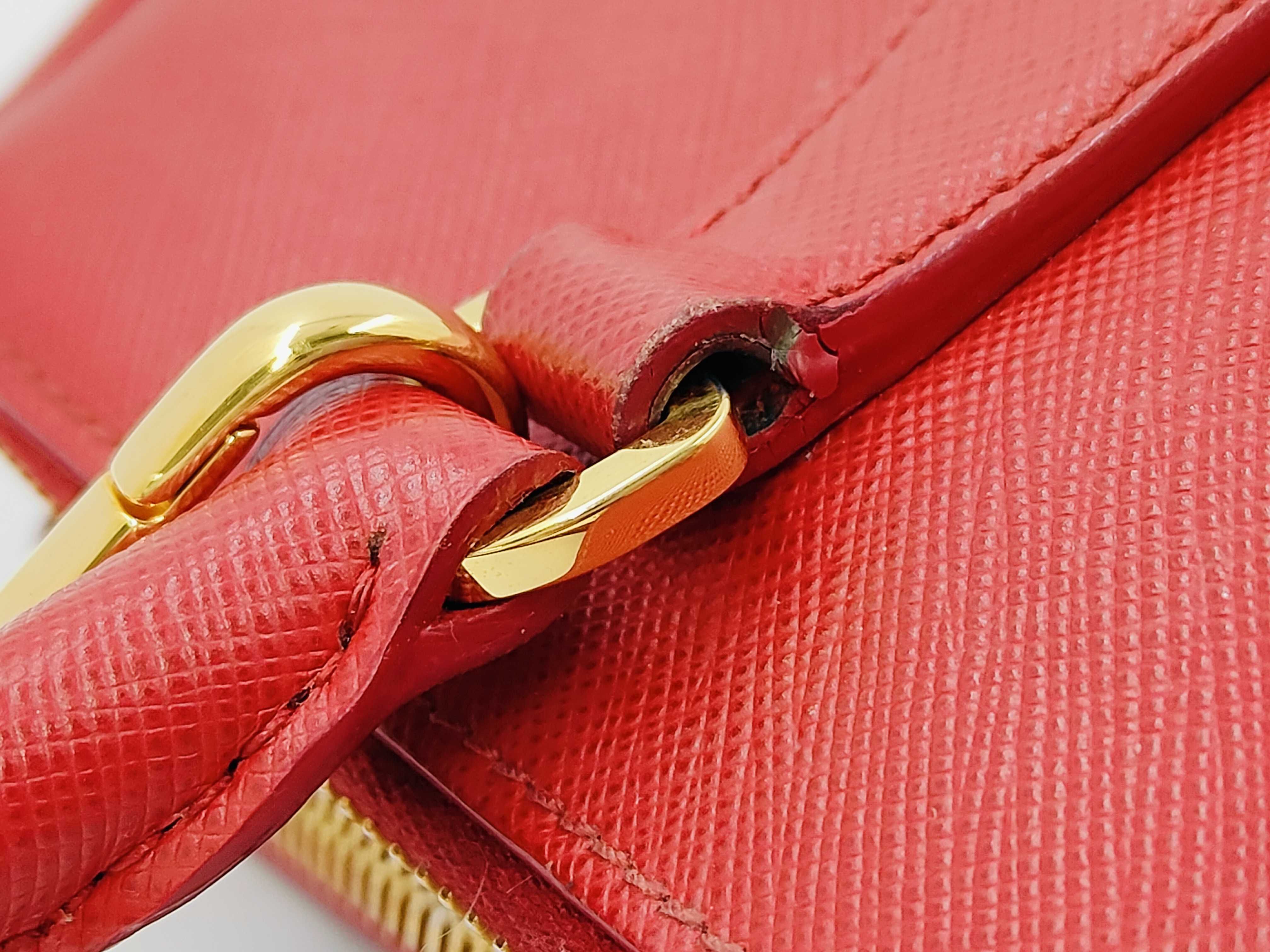 Saffiano Triangle Logo Leather Handbag — view 6
