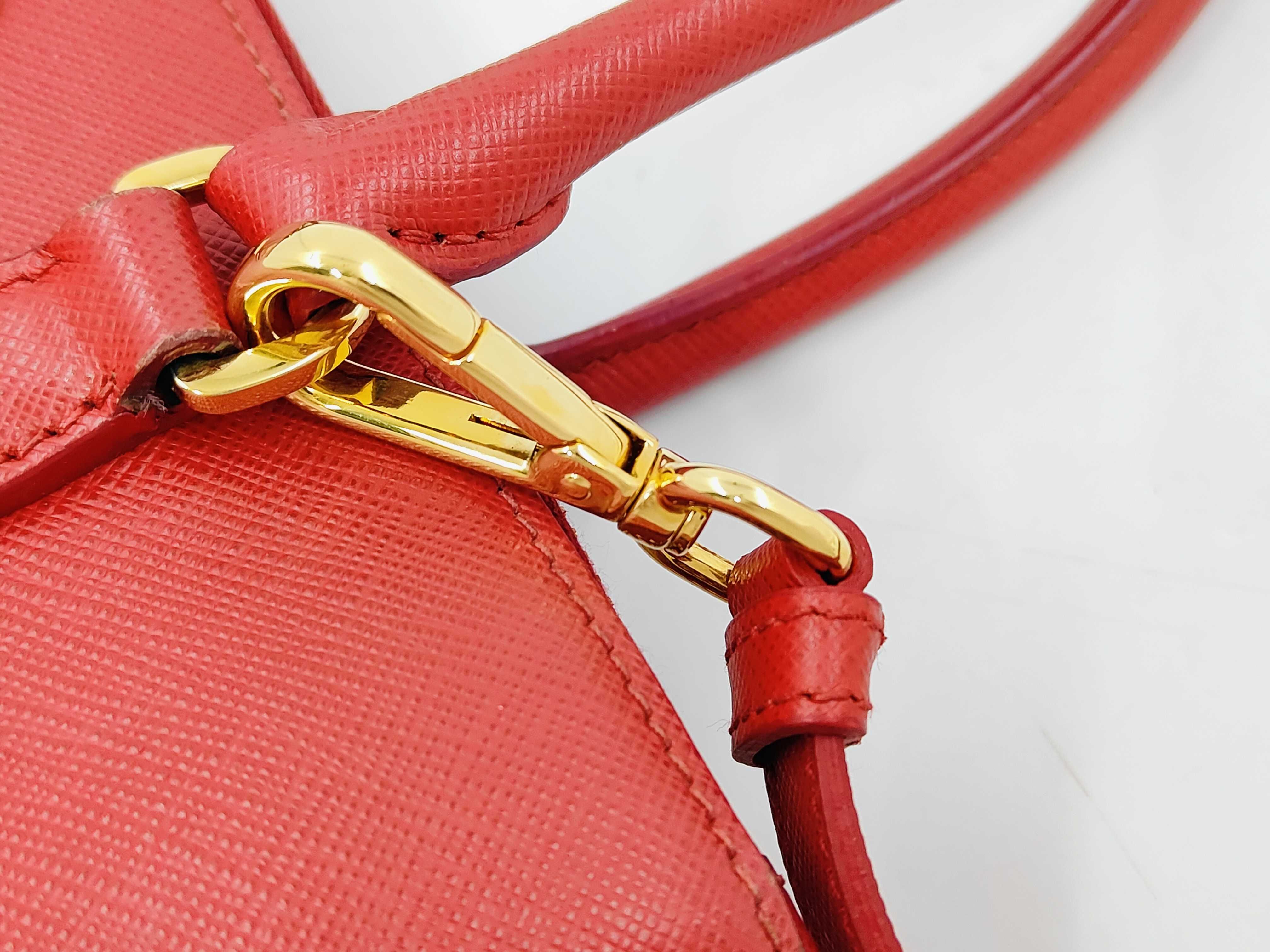 Saffiano Triangle Logo Leather Handbag — view 7