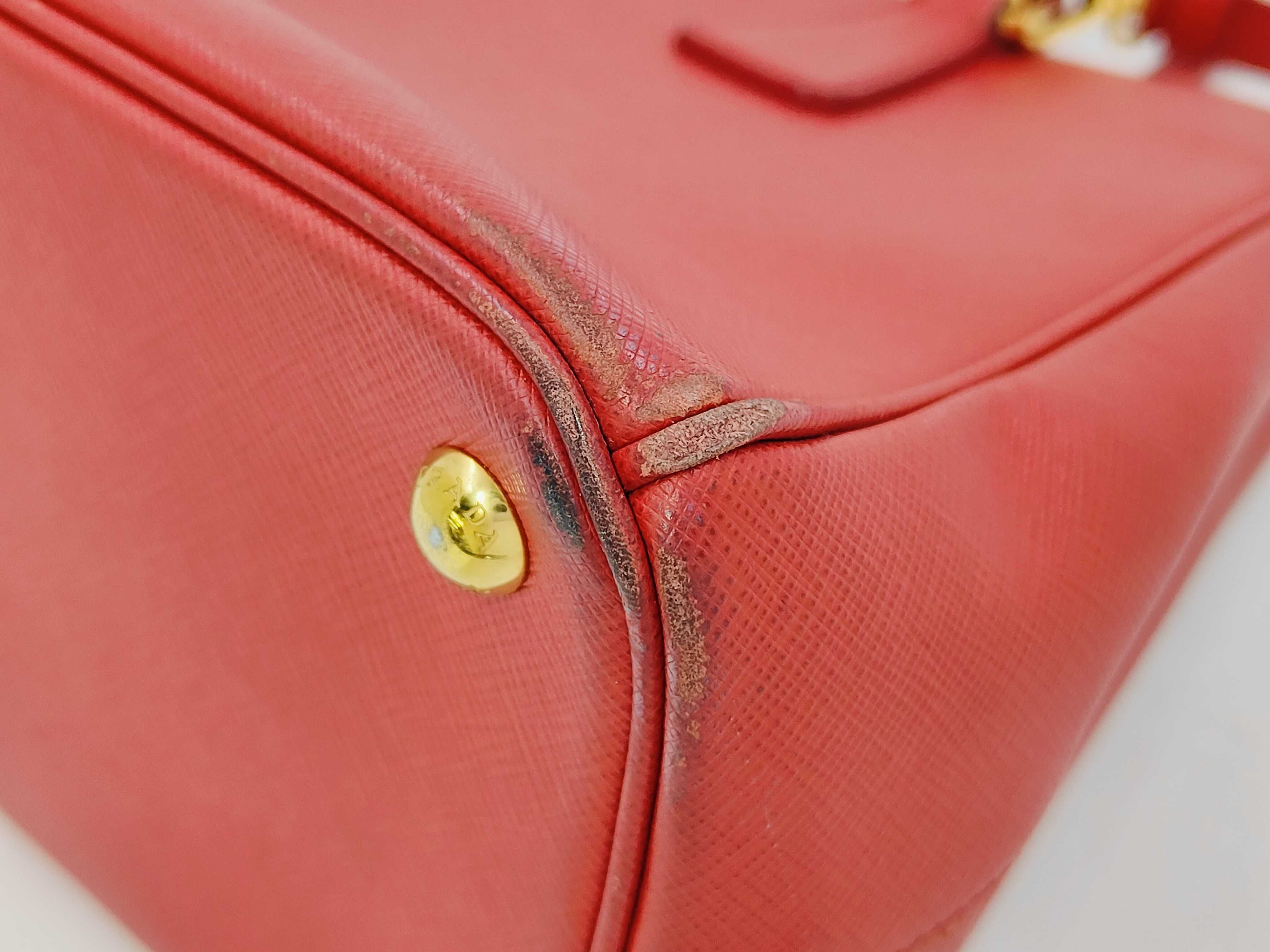 Saffiano Triangle Logo Leather Handbag — view 9
