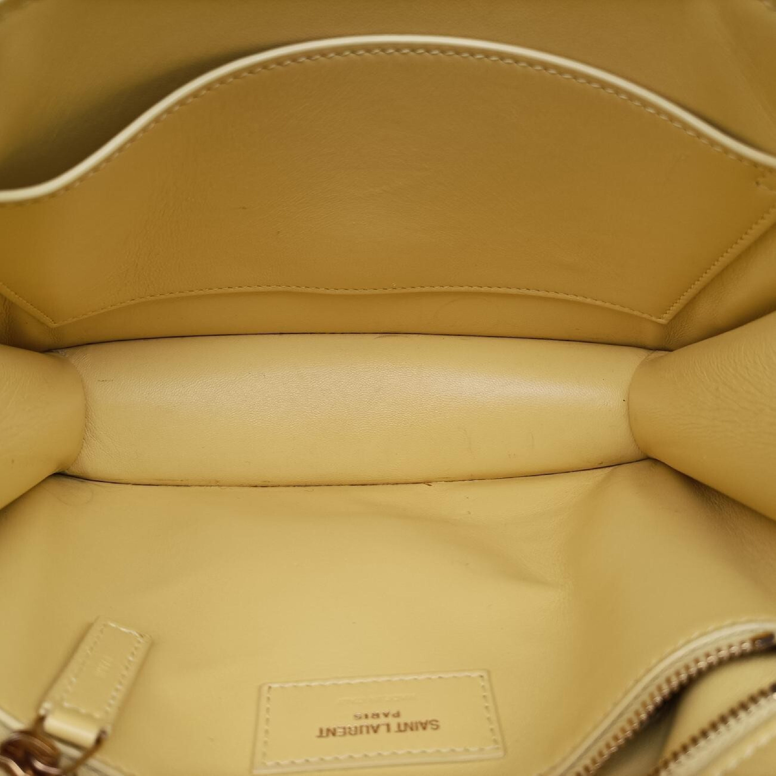 Le Carre Taupe Box Yellow Leather Shoulder Bag GLT633214.0121 — view 6