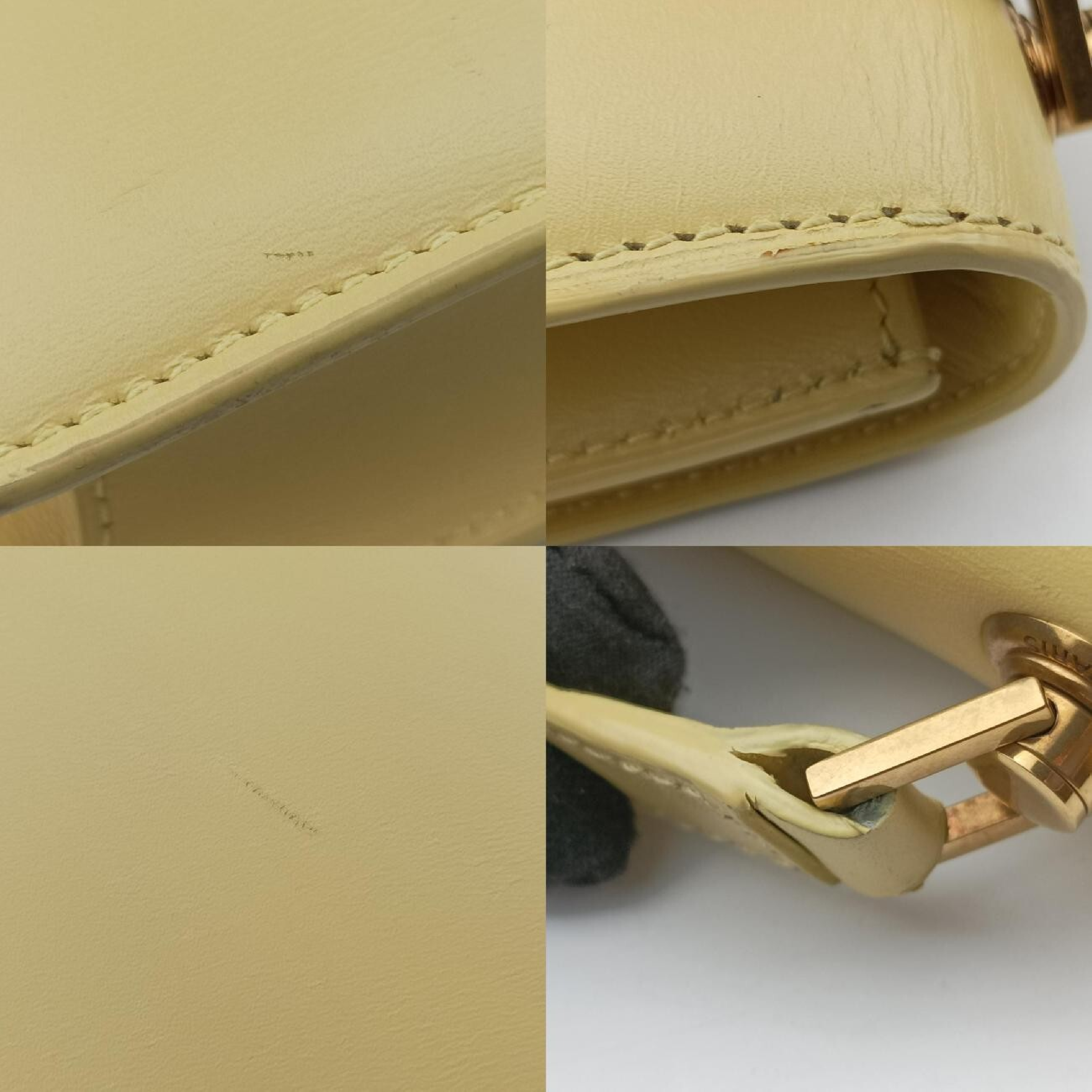 Le Carre Taupe Box Yellow Leather Shoulder Bag GLT633214.0121 — view 10